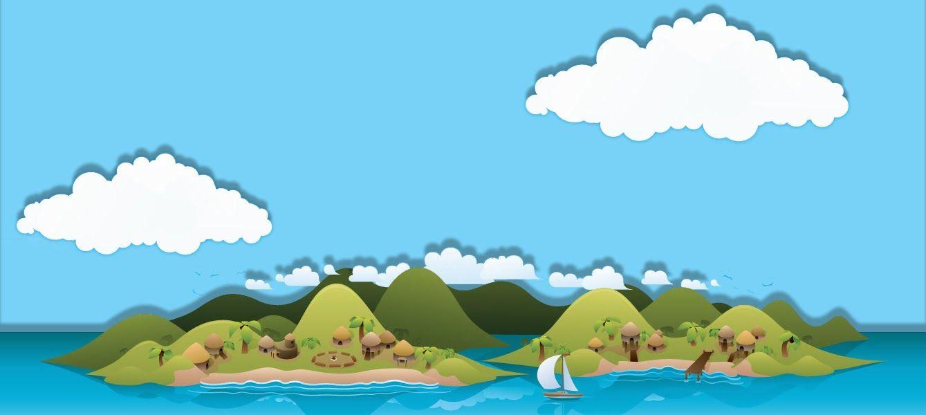 1339x600 Windows 10 Island Wallpaper