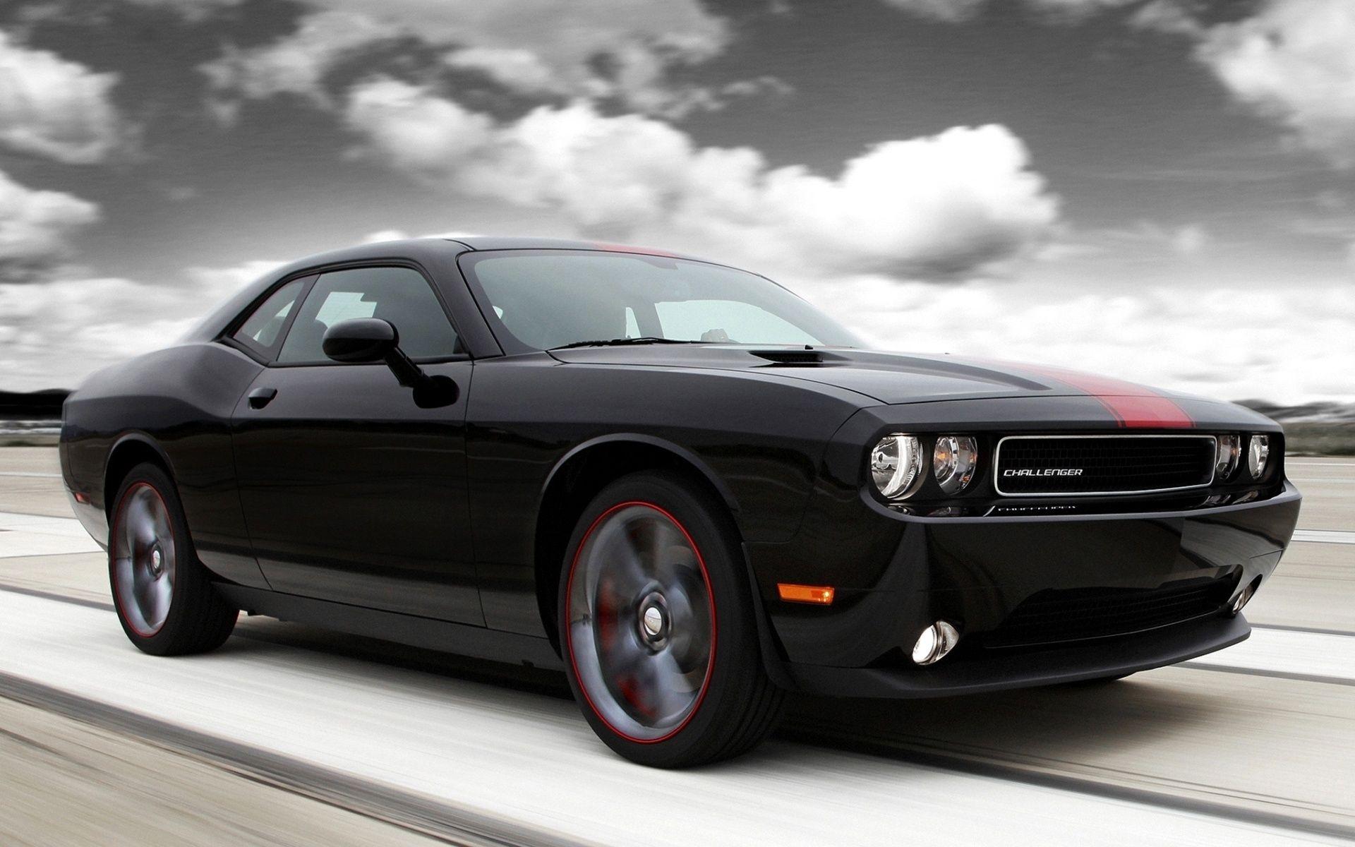 1920x1200 Black Dodge Challenger American Muscle Car Desktop Wallpaper