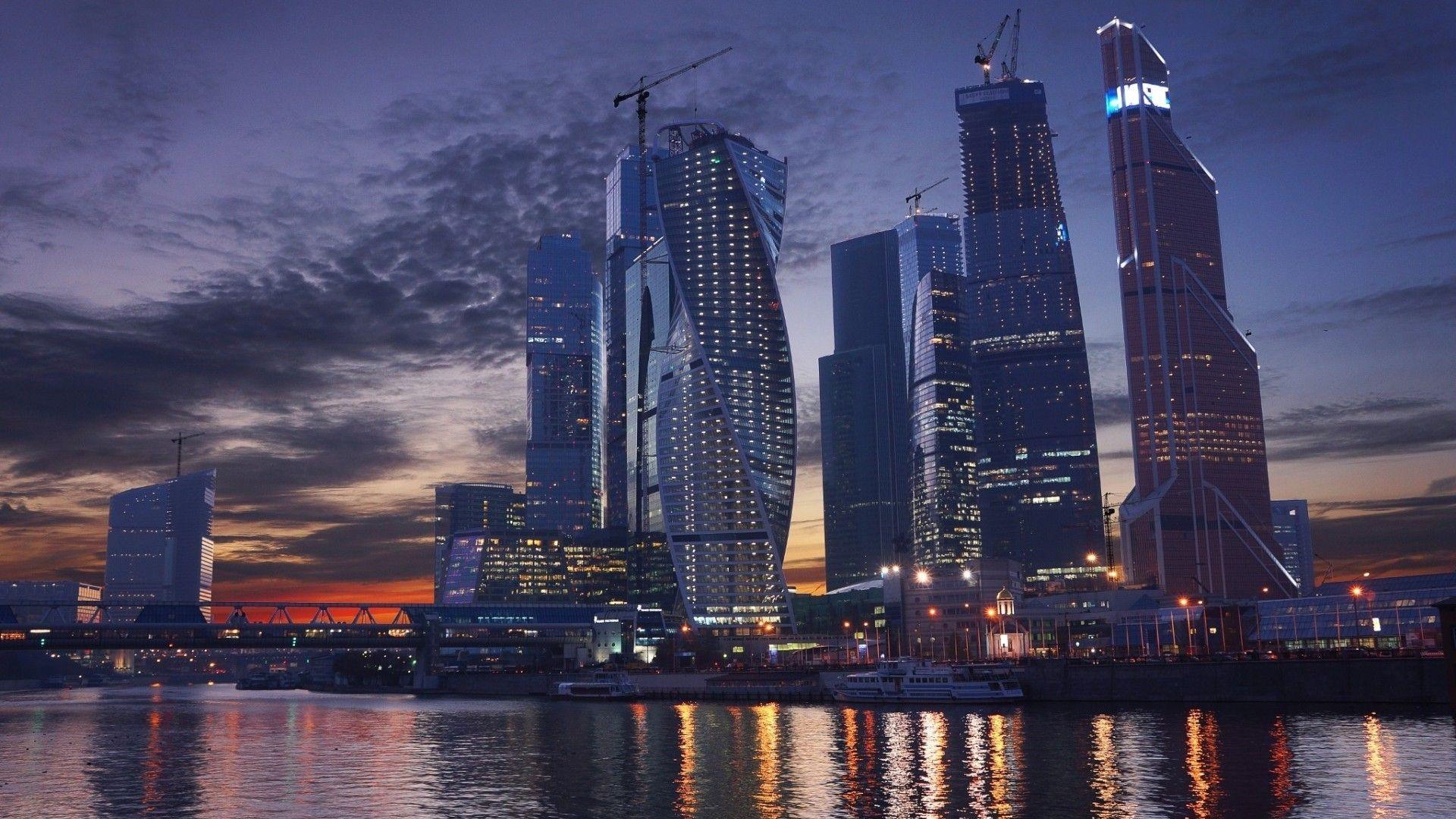 1920x1080 Skyscrapers in Moscow, Russia wallpaper download. Wallpaper, picture, photo
