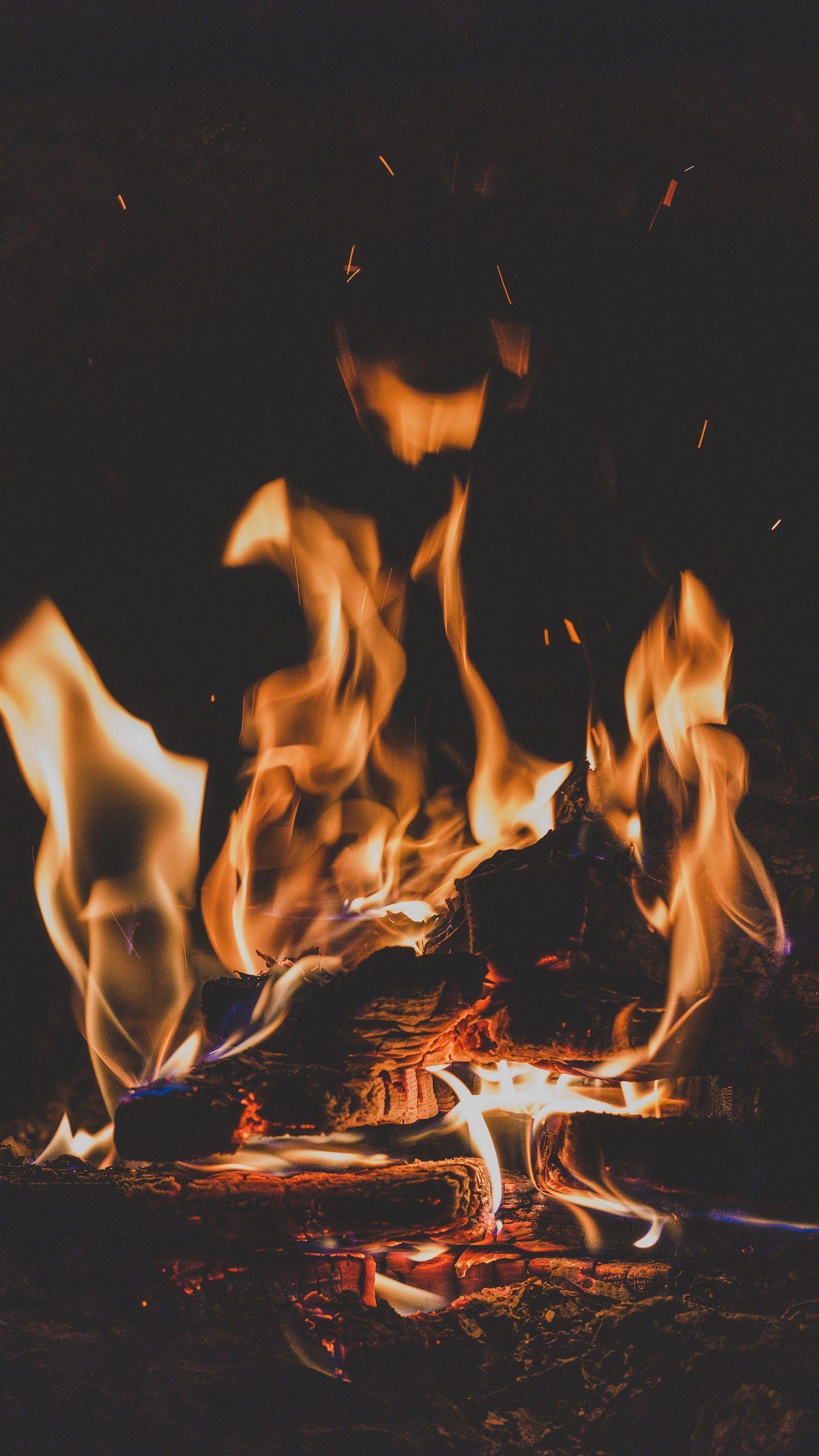 1350x2400 Download wallpaper 1350x2400 bonfire, fire, flame, firewood, ash