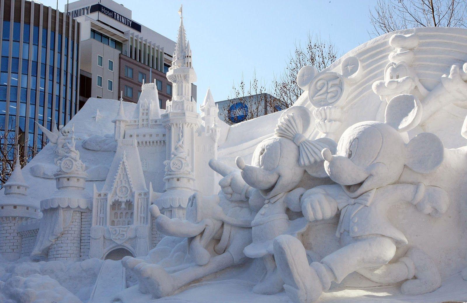1600x1040 Snow Sculpture Art Desktop Wallpaper. Covered in Snow
