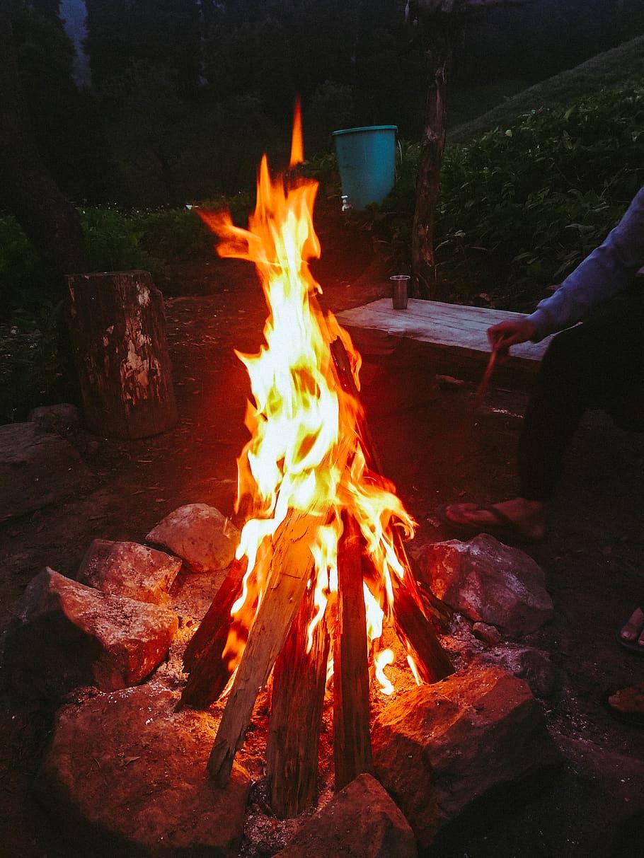 910x1213 photo of bonfire, 4k wallpaper, blaze, blazing, bonfire, burn