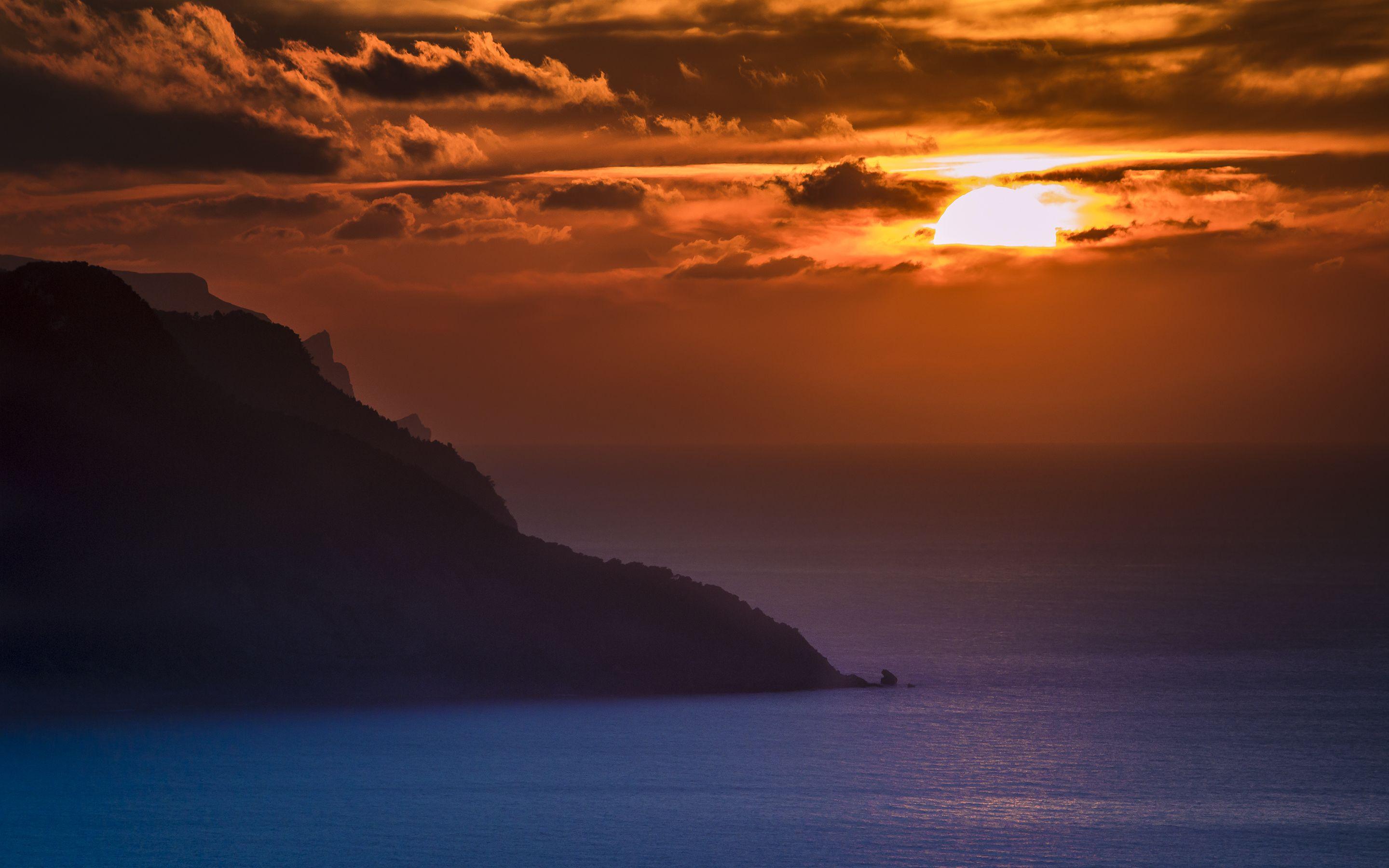 2880x1800 Ocean Sunset Wallpaper. HD Background Image. Photo. Picture
