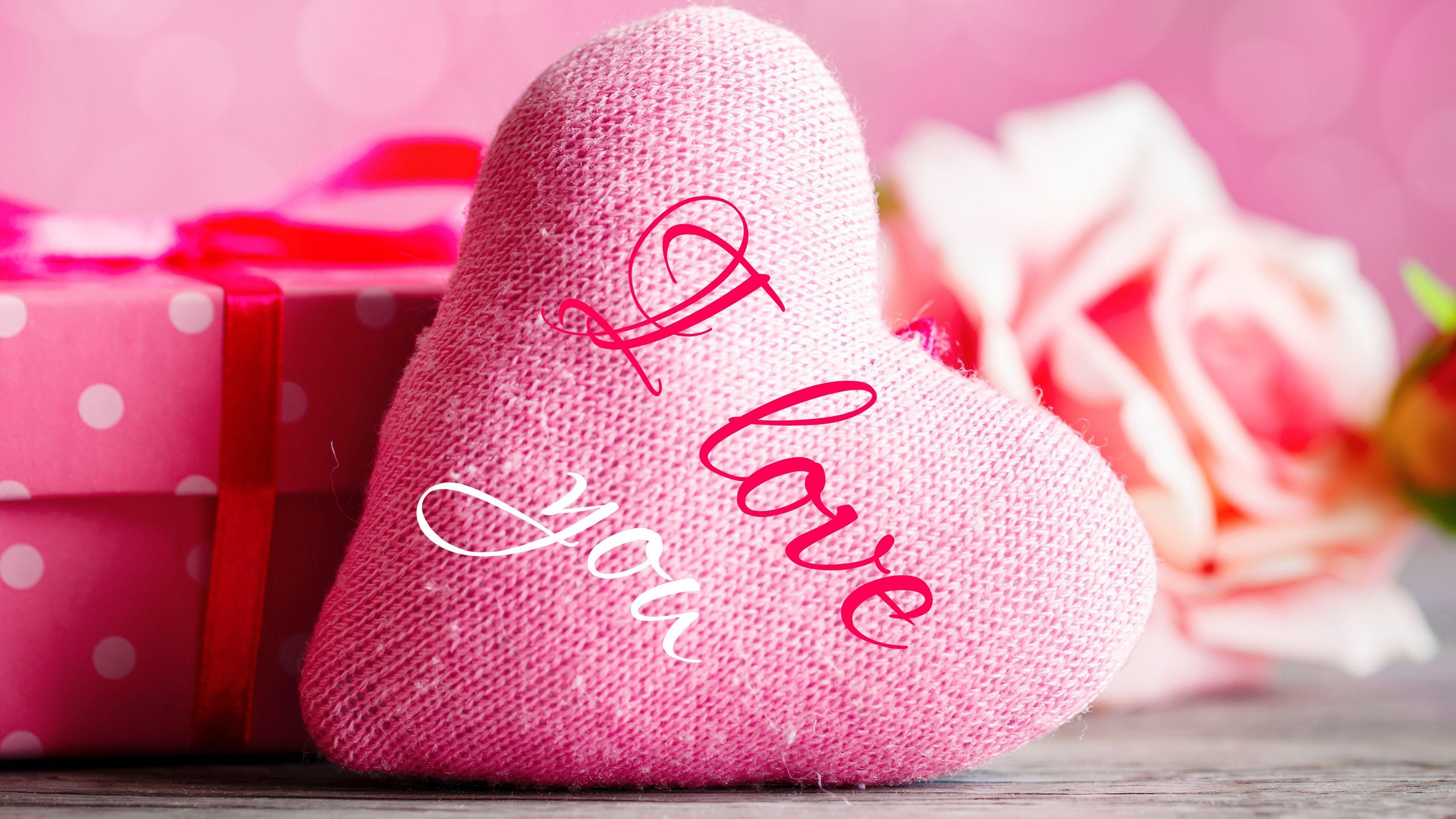 3840x2160 I Love You Pink Heart Wallpaper 43089 .