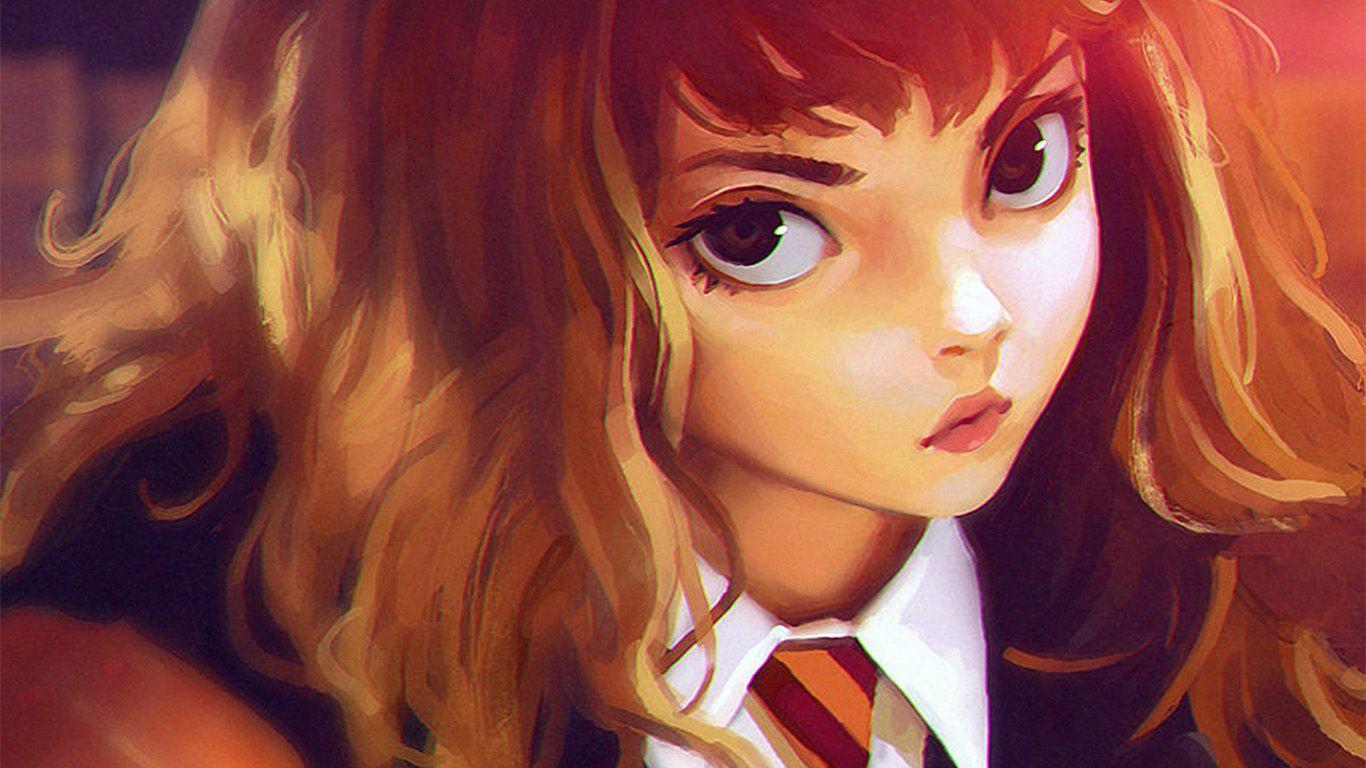 1366x768 Hermione Harry Potter Liya Art Illustration Flare Wallpaper