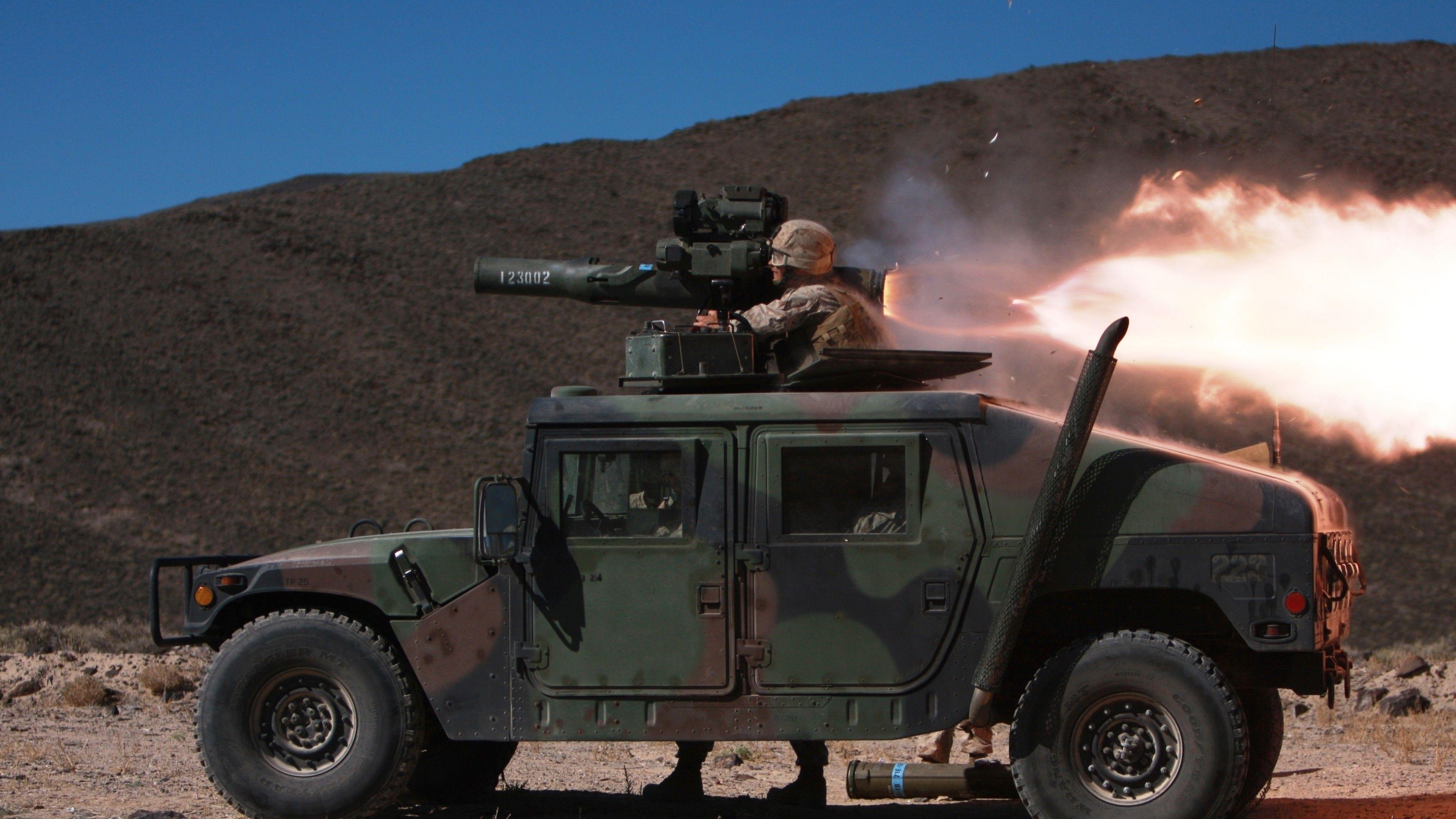 3840x2160 Wallpaper Humvee, HMMWV, SUV, rocket launch, soldier, U.S. Army