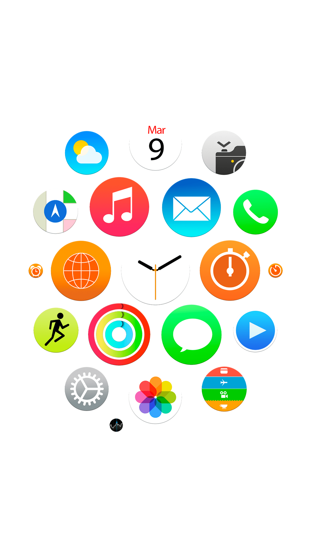 1080x1920 Apple Watch app icons wallpaper for iPhone, iPad, and desktop