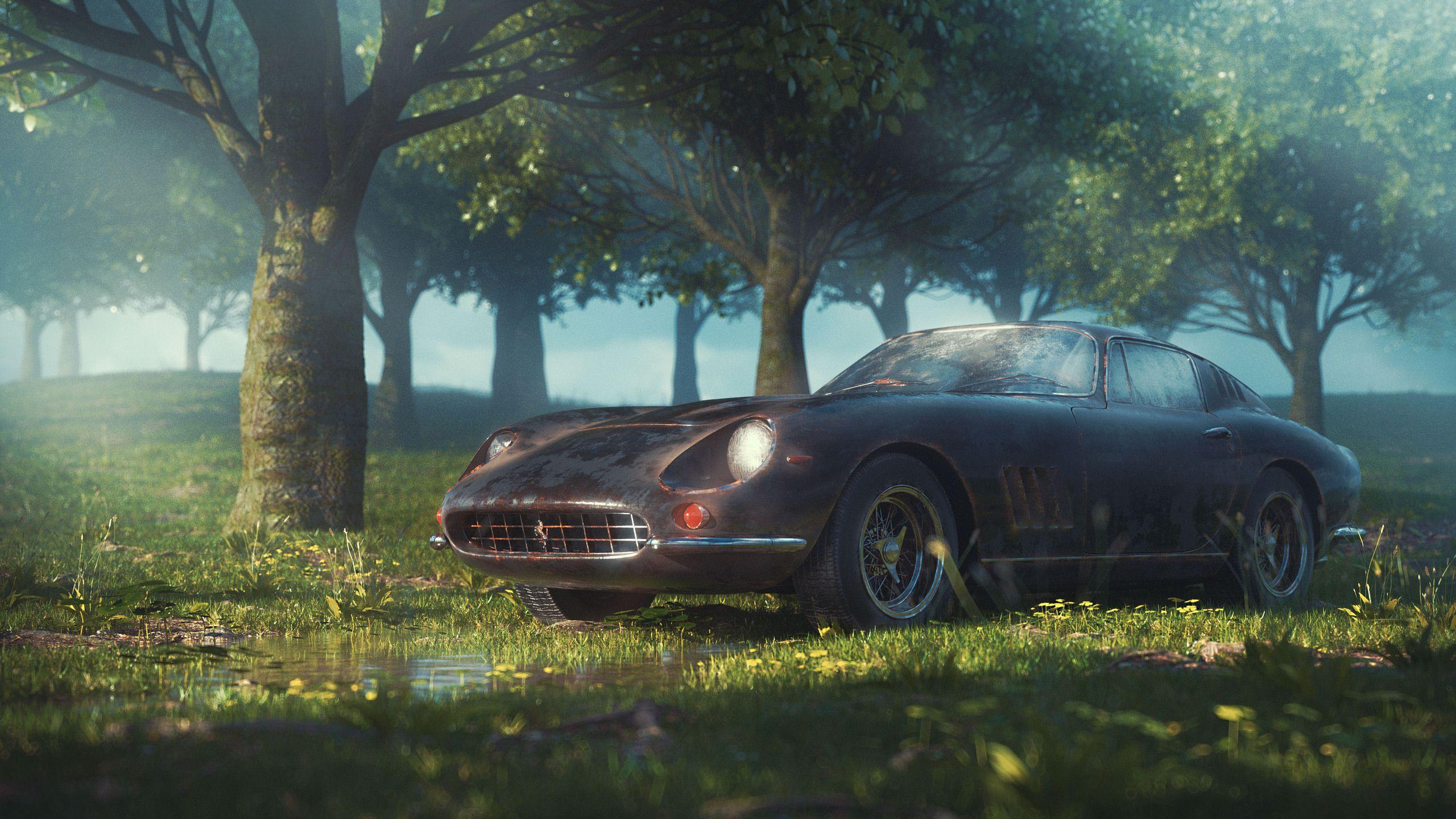 2560x1440 Vintage Ferrari In The Jungle 1440P Resolution HD 4k