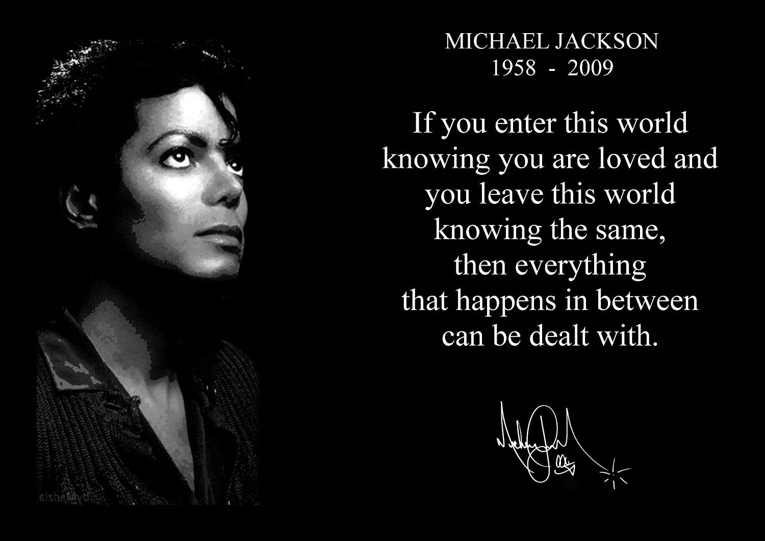 1500x1061 Michael Jackson Inspirational Quote Printed Poster (1) : Michael Jackson: Amazon.com.be: Home & Kitchen