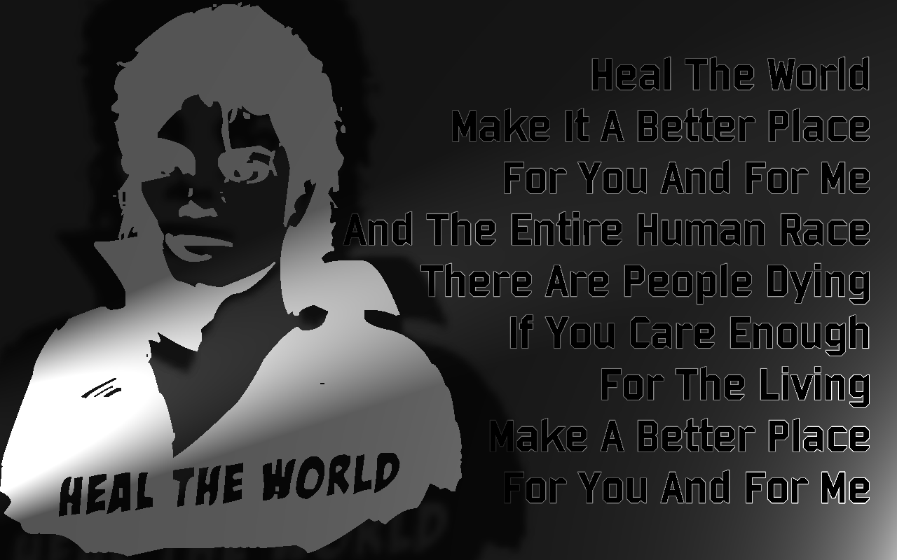 1280x800 Song Lyric Quotes In Text Image: Heal The World Jackson Song Quote Image