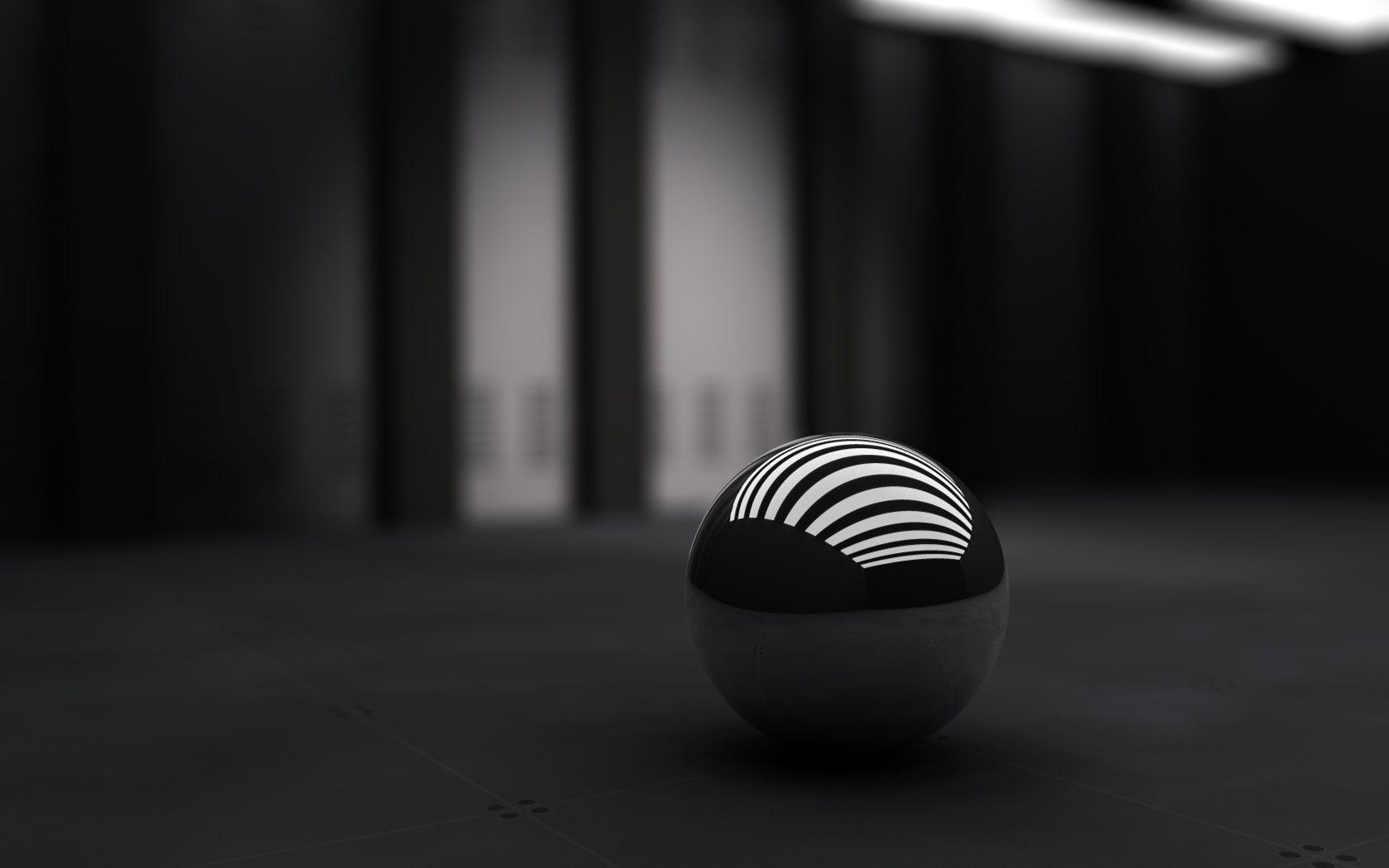 1680x1050 3D Black Ball Wallpaper in jpg format for free download