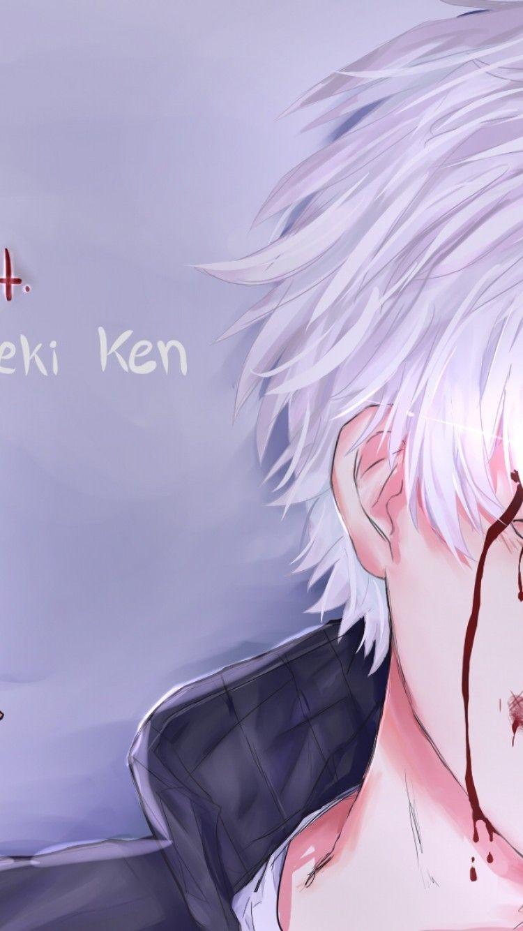 750x1334 Download 750x1334 Tokyo Ghoul, Kaneki Ken, White Hair, Red Eye