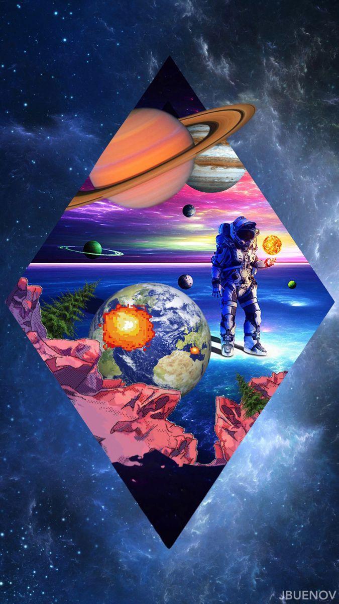 675x1200 wallpaper #space #astronaut #colorful #iphone #saturno #earth
