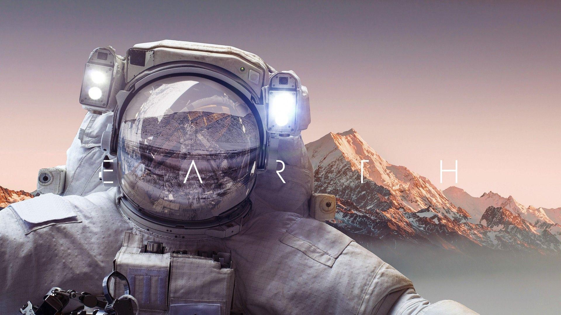 1920x1080 Download 1920x1080 Spacesuit, Reflection, Earth, Astronaut