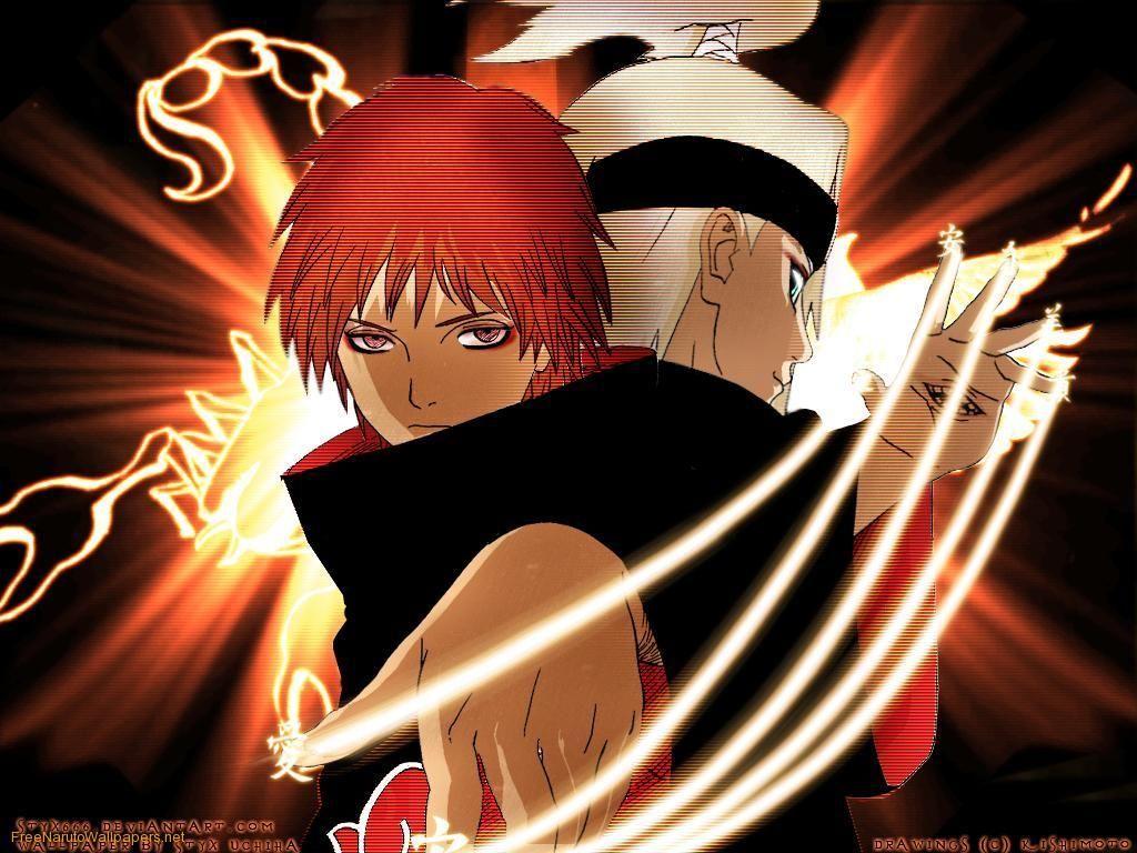 1024x768 Deidara Sasori