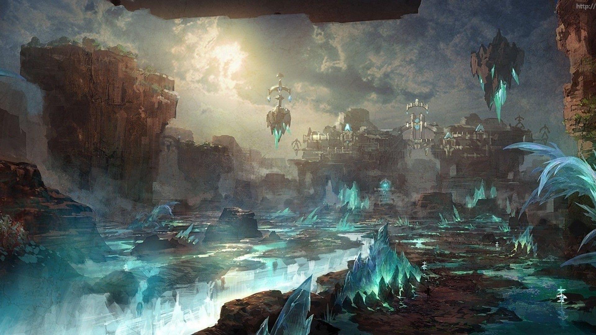 1920x1080 Asian Landscape Wallpaper. Environment concept art, Fantasy art