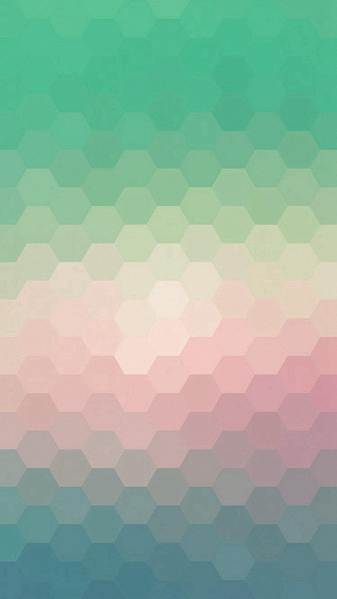 1080x1920 Hexagon Green Red Pattern Background iPhone 8 Wallpaper