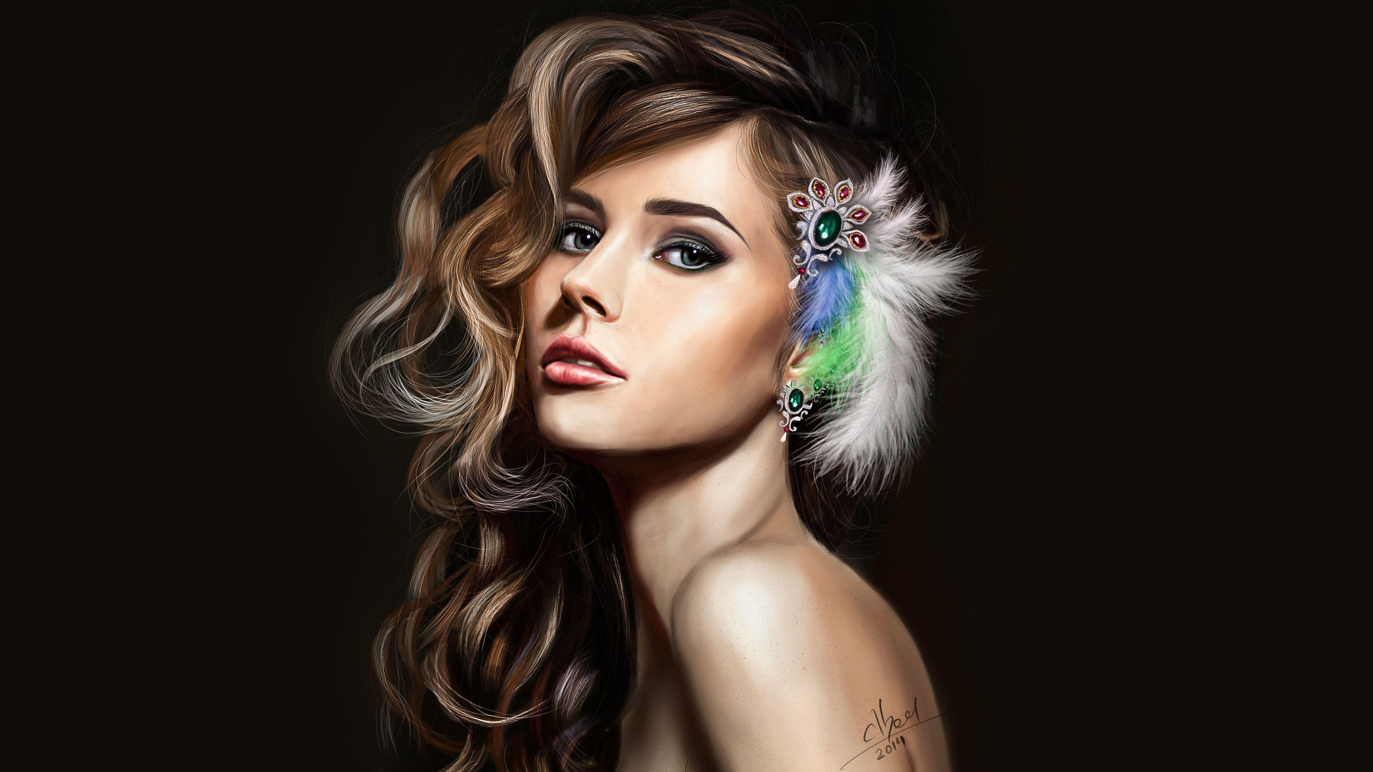 4658x2620 #Princess Feather, K, #Beautiful girl, #Fantasy girl