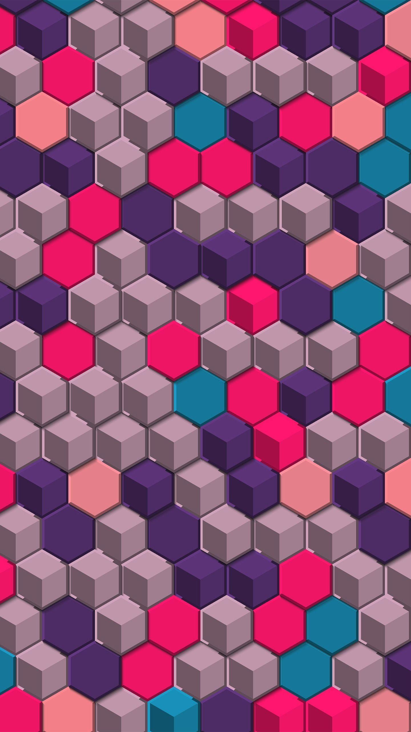 1440x2560 Fondos. Hexagon wallpaper, Neon wallpaper