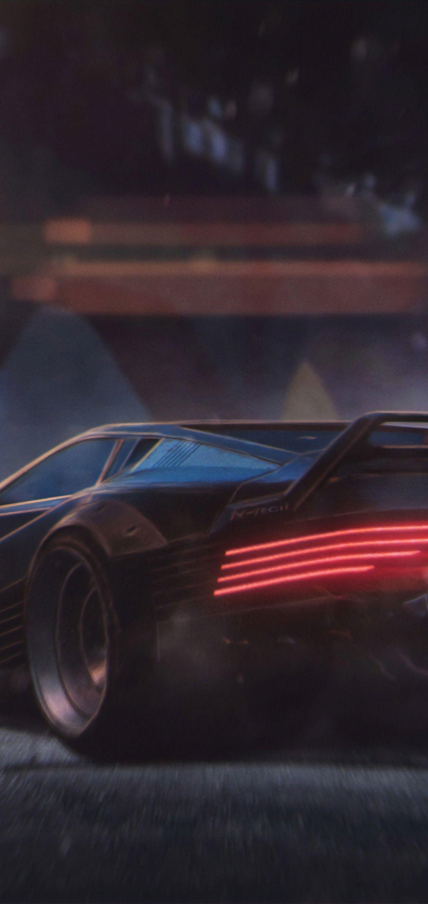 1440x3040 Cyberpunk 2077 Car Quadra V Tech 4K Wallpaper
