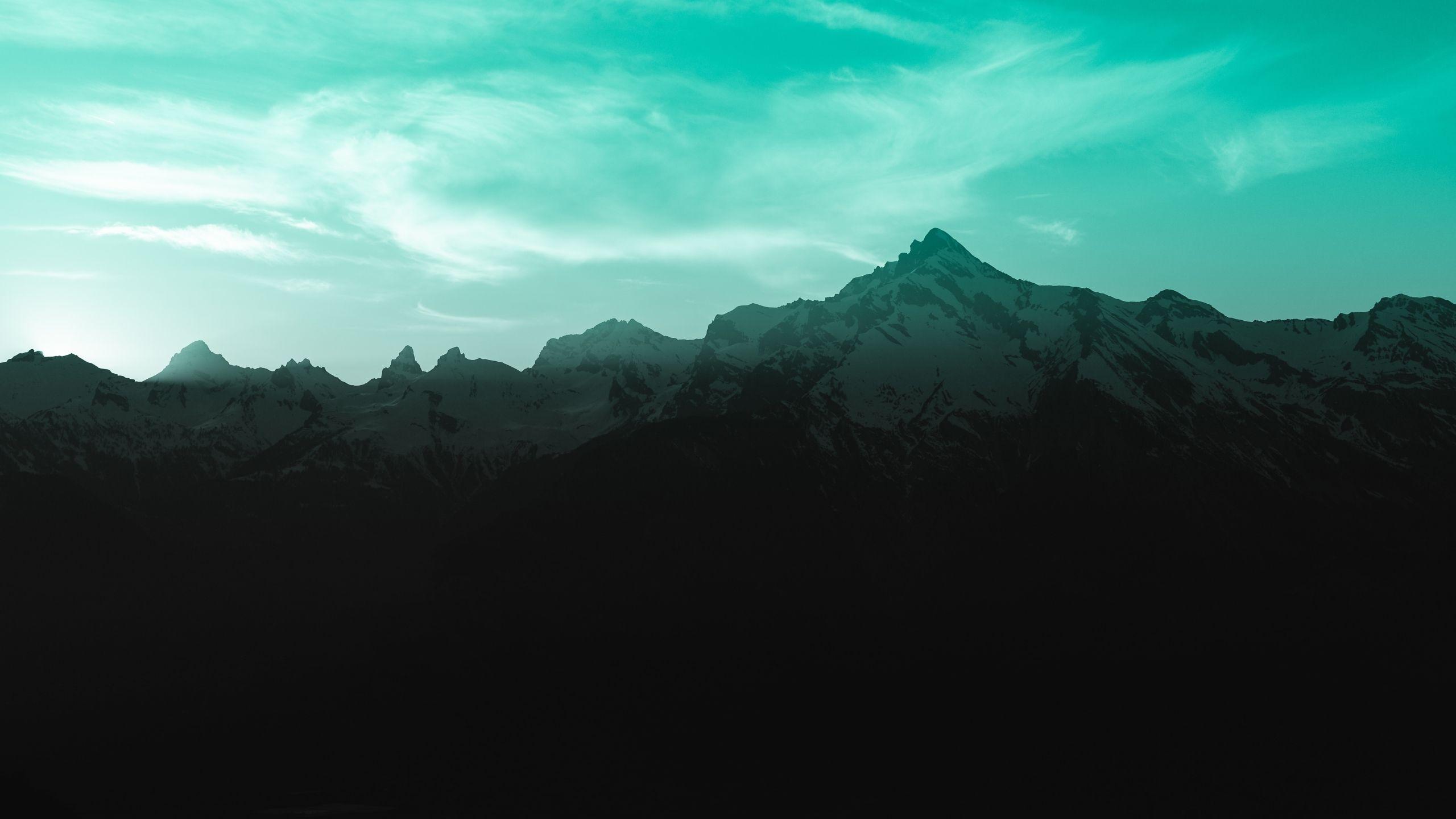 2560x1440 Cloudy Mountain Peak 1440P Resolution Wallpaper, HD