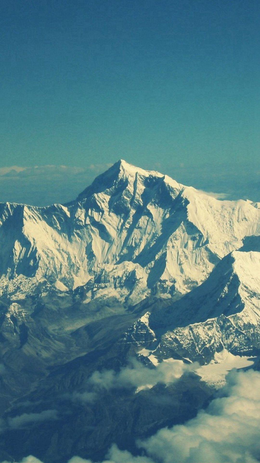 1080x1920 Snowy Cloudy Mountain Sky View #iPhone #plus #wallpaper