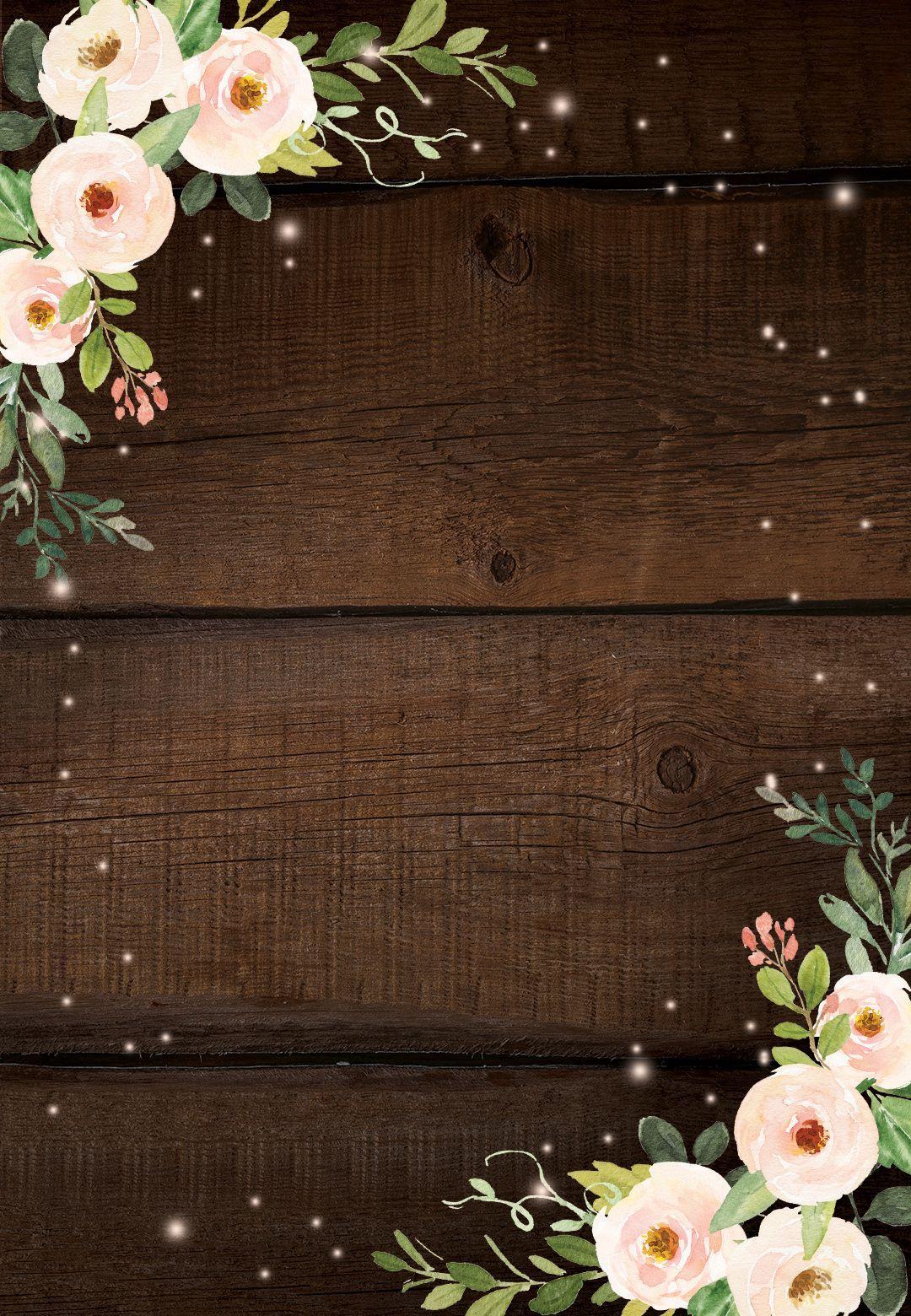 1080x1560 Magical rustic floral Shower Invitation Template. Flower