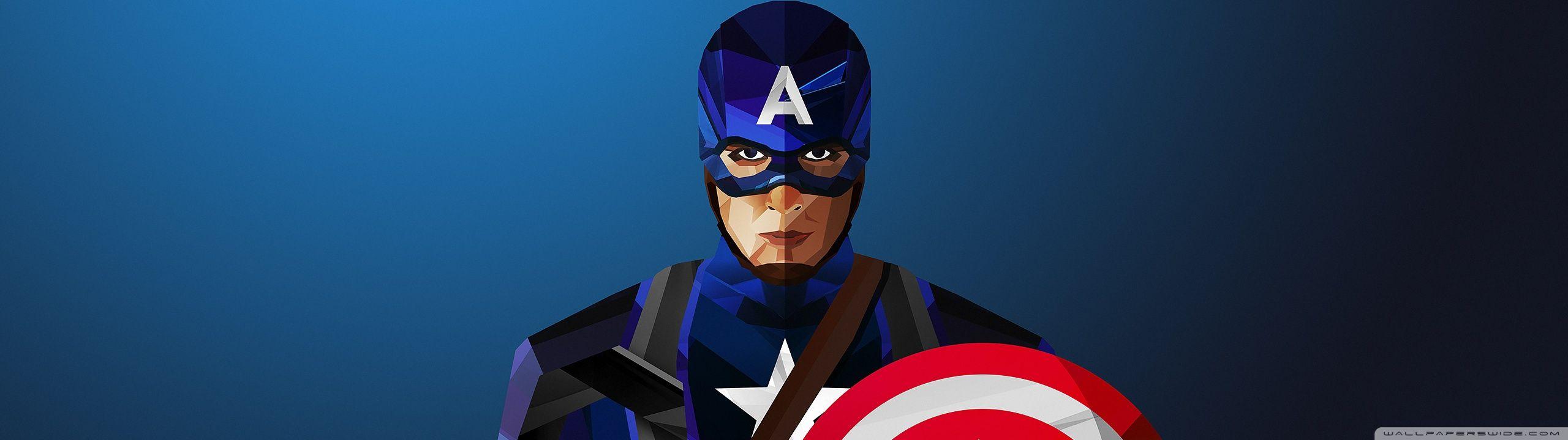 2560x720 Captain America Ultra HD Desktop Background Wallpaper