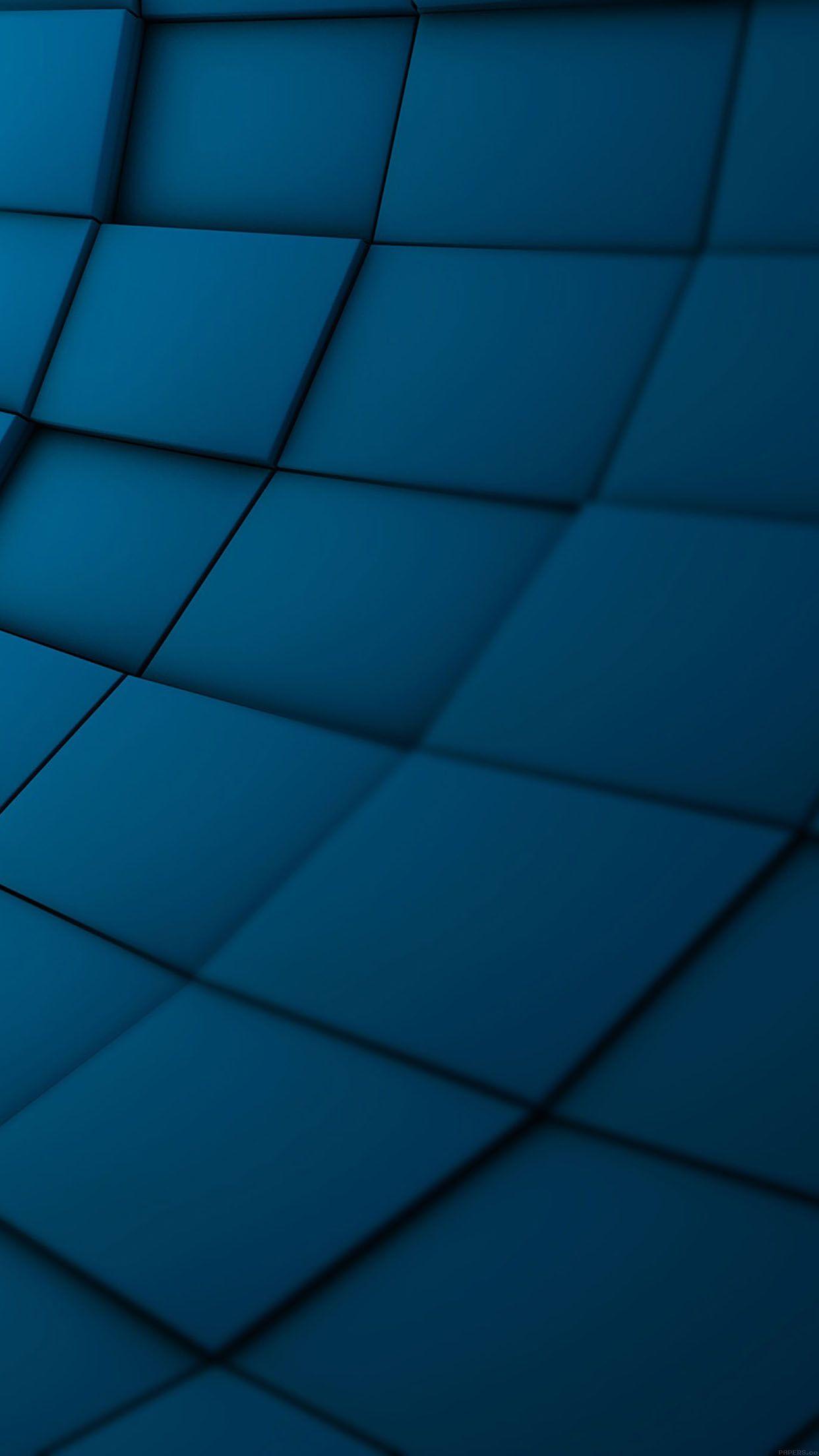 1242x2208 Wallpaper Brick 3Ds Blue Pattern