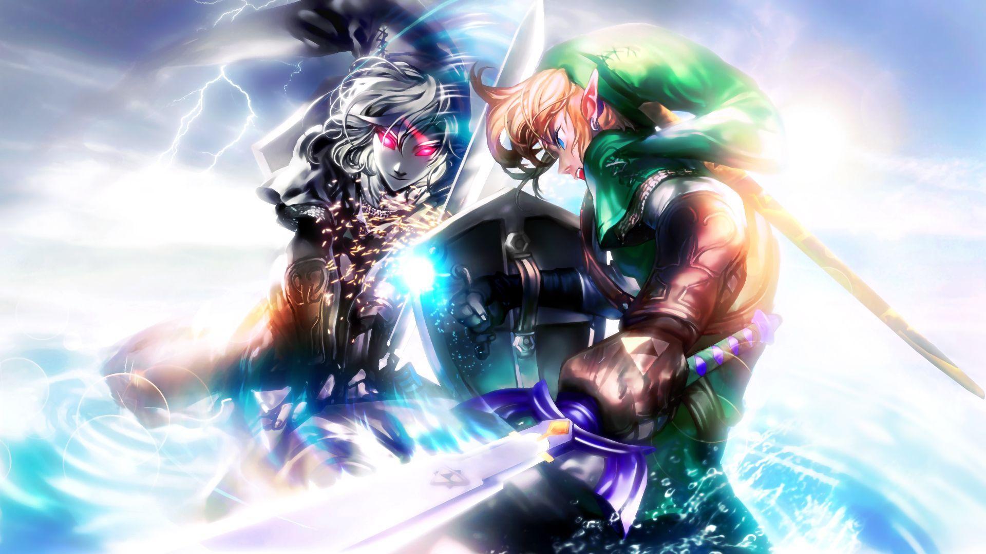 1920x1080 Link vs Dark Link HD Wallpaper