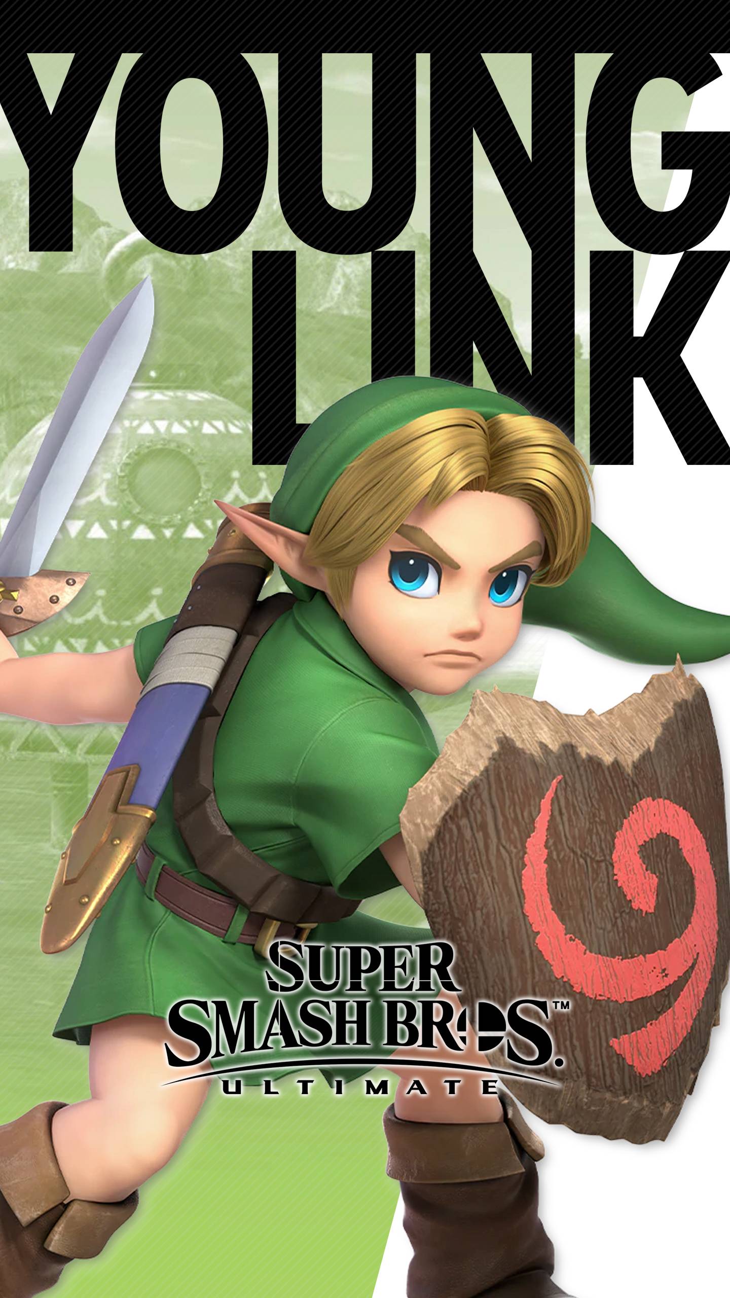 1440x2560 Super Smash Bros Ultimate Young Link Wallpaper. Cat with Monocle