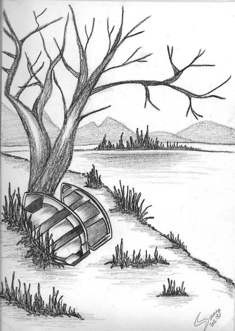 pencil shading nature scenery