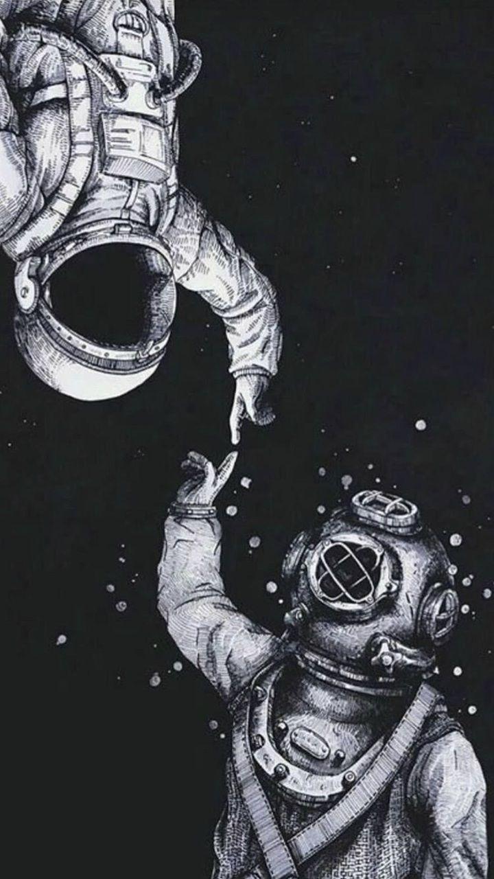 720x1280 Space, Astronaut, And Wallpaper Image And Astronaut Drawing