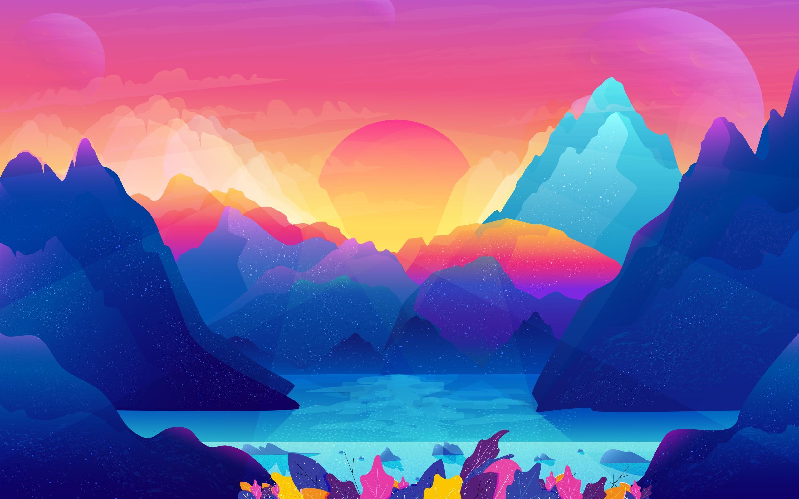 2560x1600 4k Colorful Landscape Wallpaper