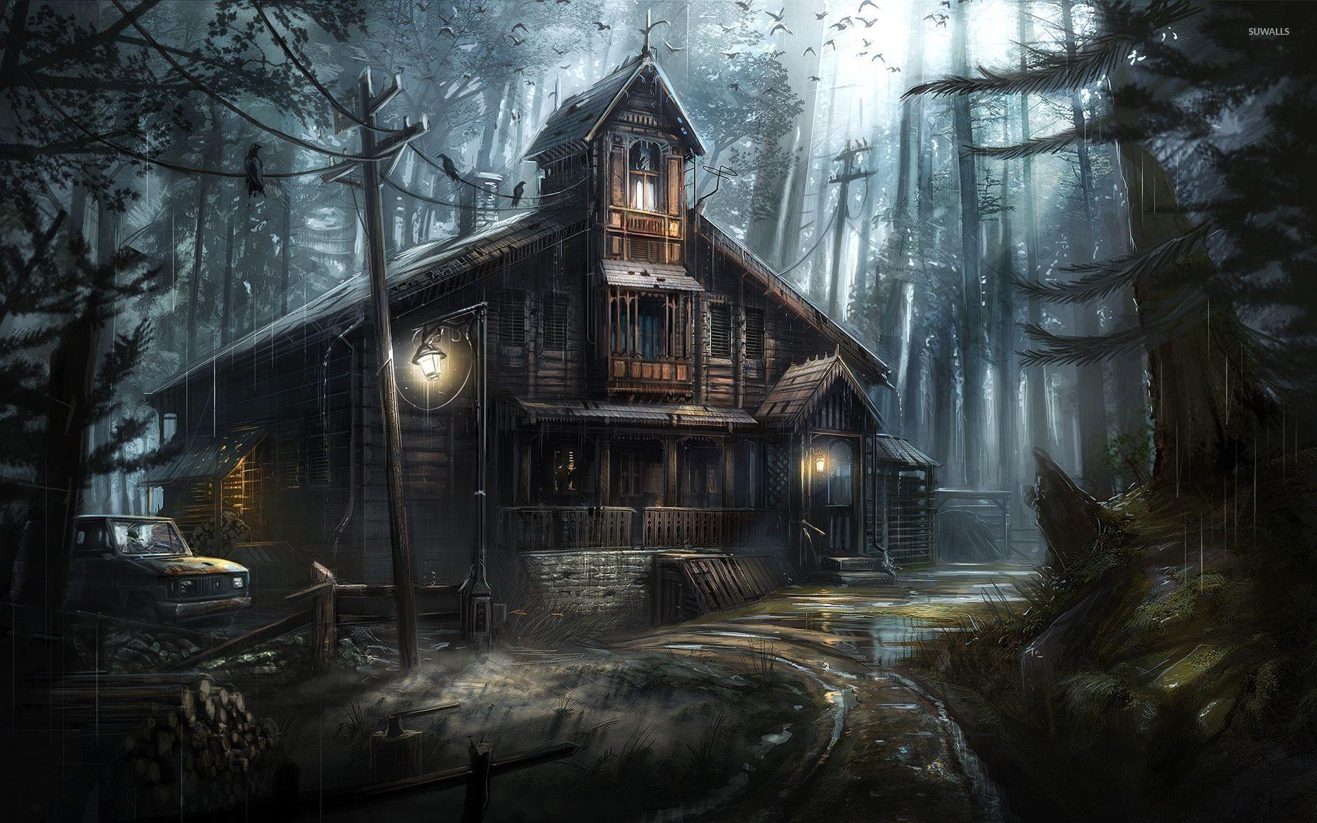 1920x1200 Creepy Forest Wallpaper