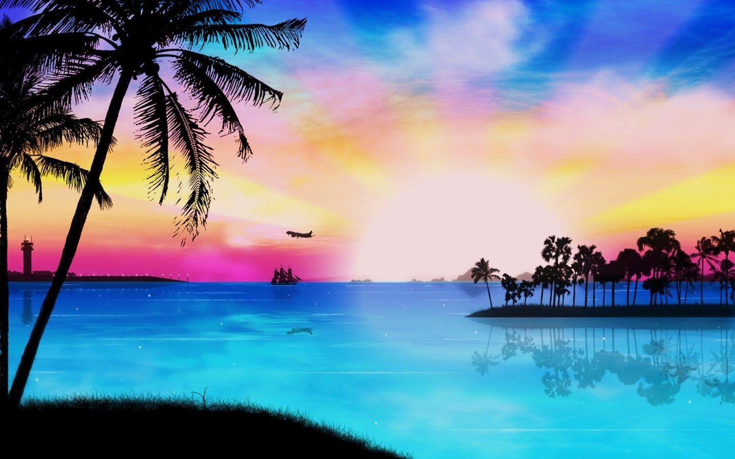 Tropical Beach Paradise Sunset Wallpapers - Top Free Tropical Beach  Paradise Sunset Backgrounds - WallpaperAccess