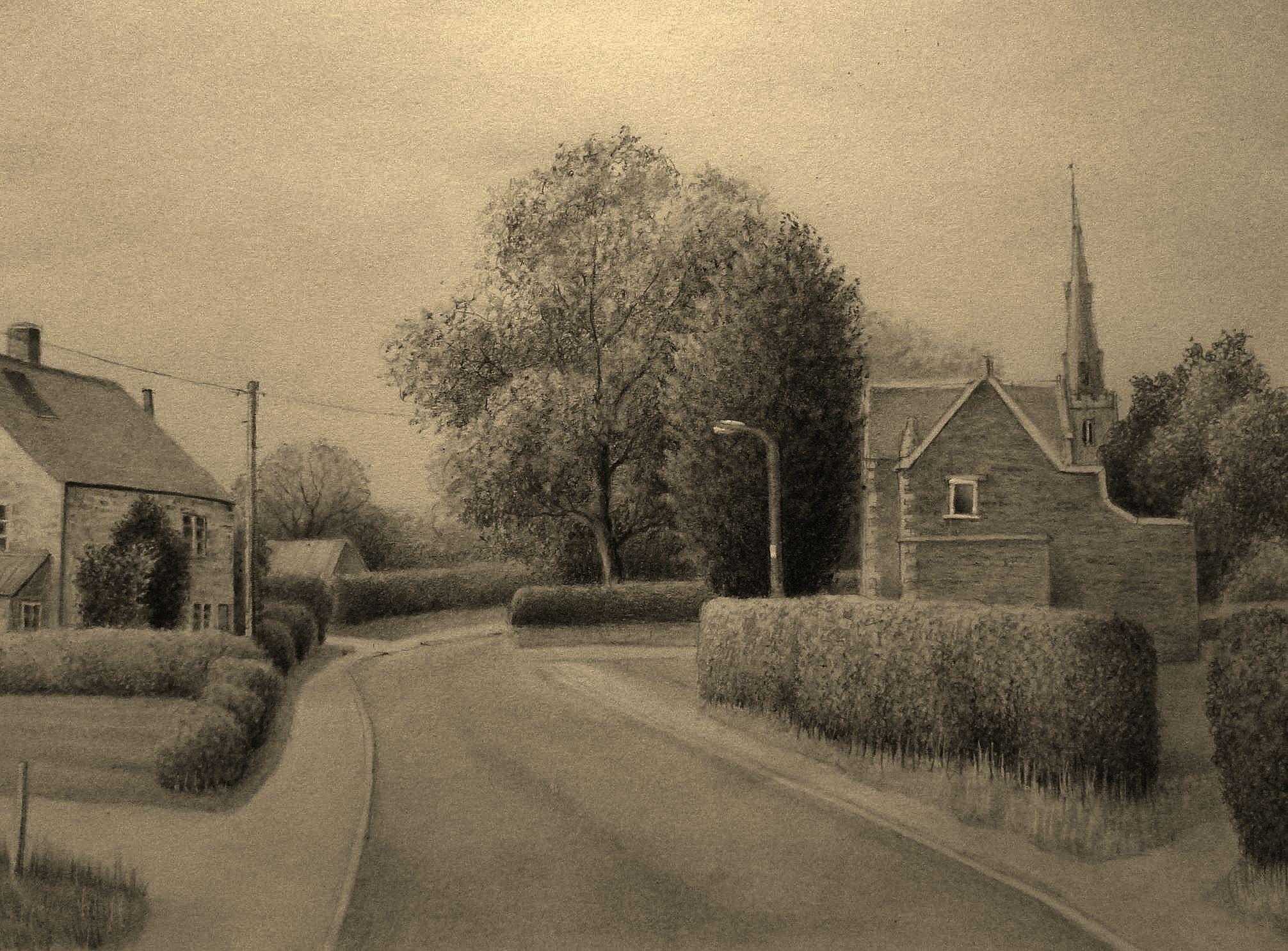 realistic landscape drawing