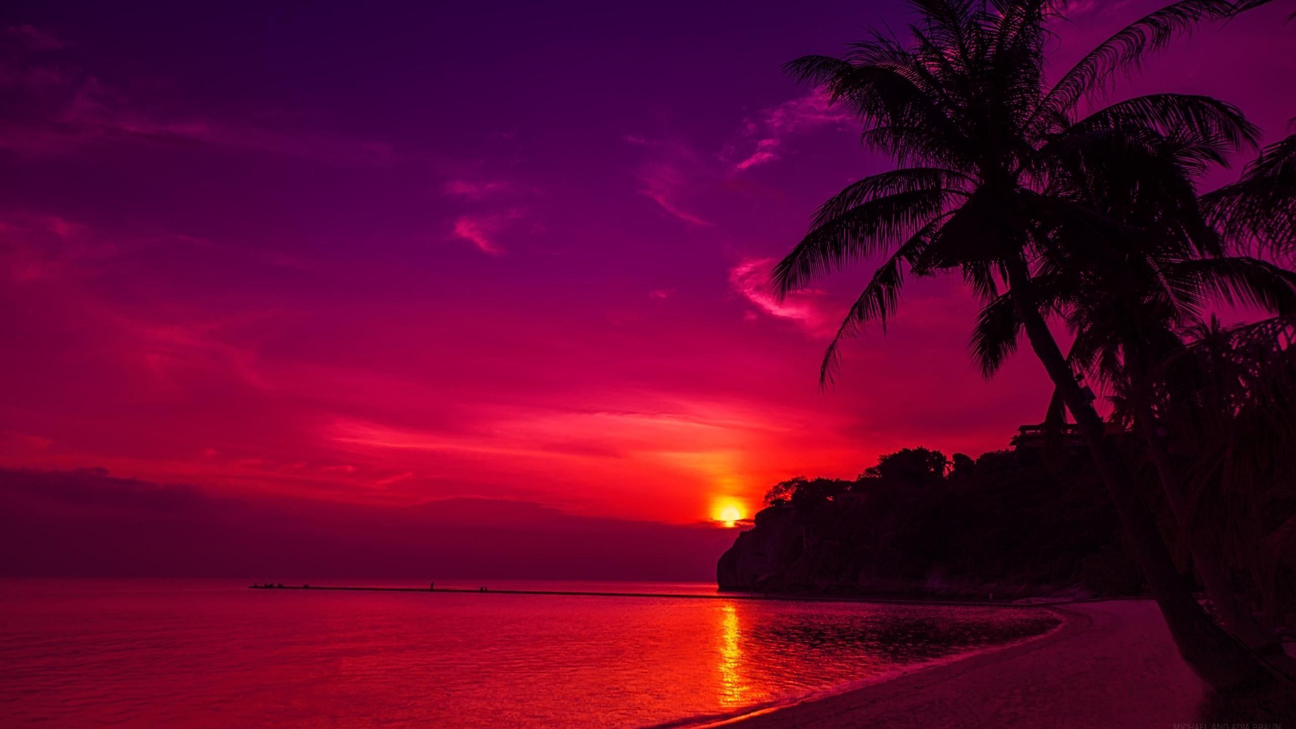 2560x1440 Thailand Beach Sunset HD desktop wallpaper : Widescreen : High Definition