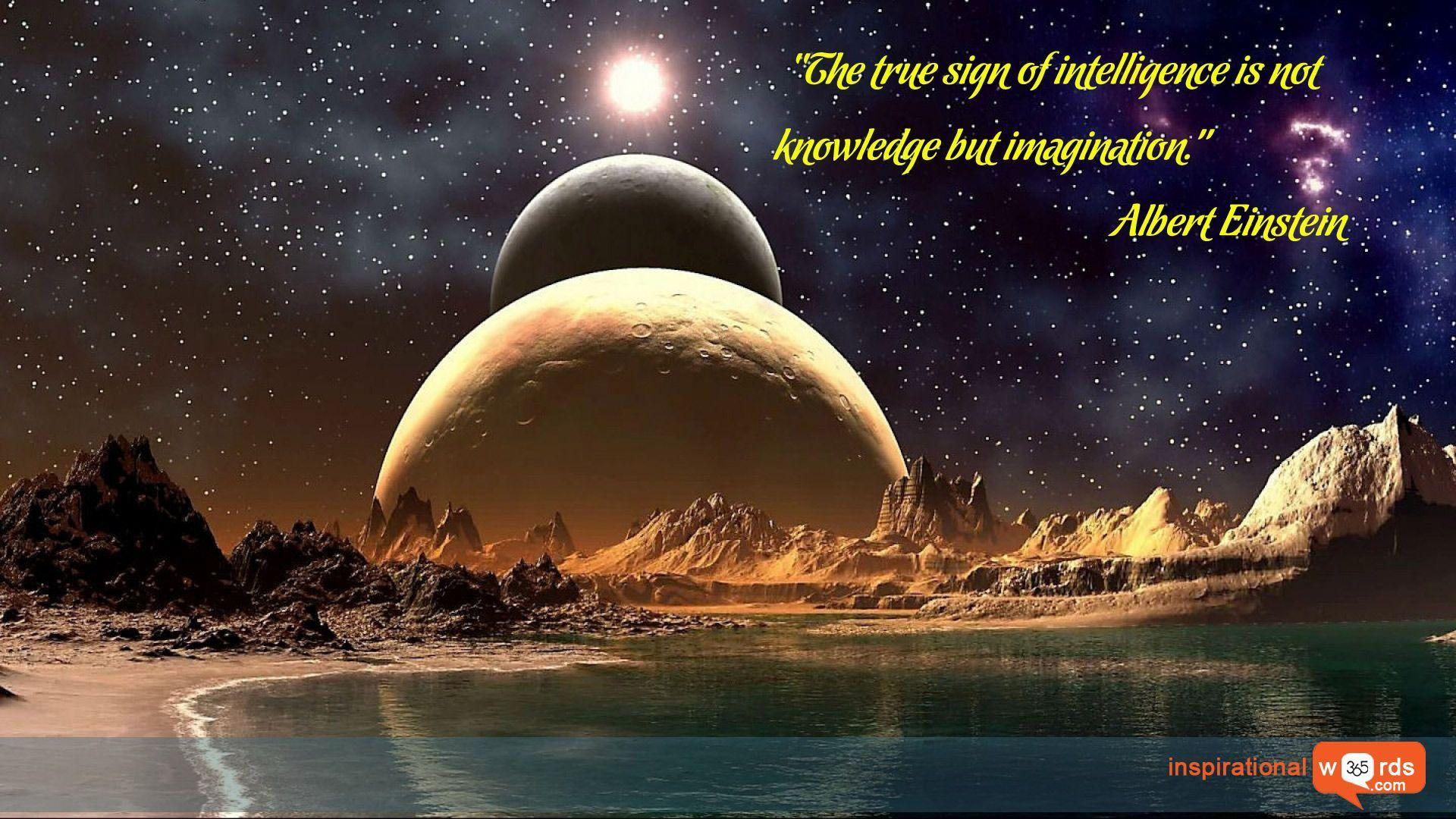 1920x1080 Inspirational Wallpaper Quote by Albert Einstein “The true sign
