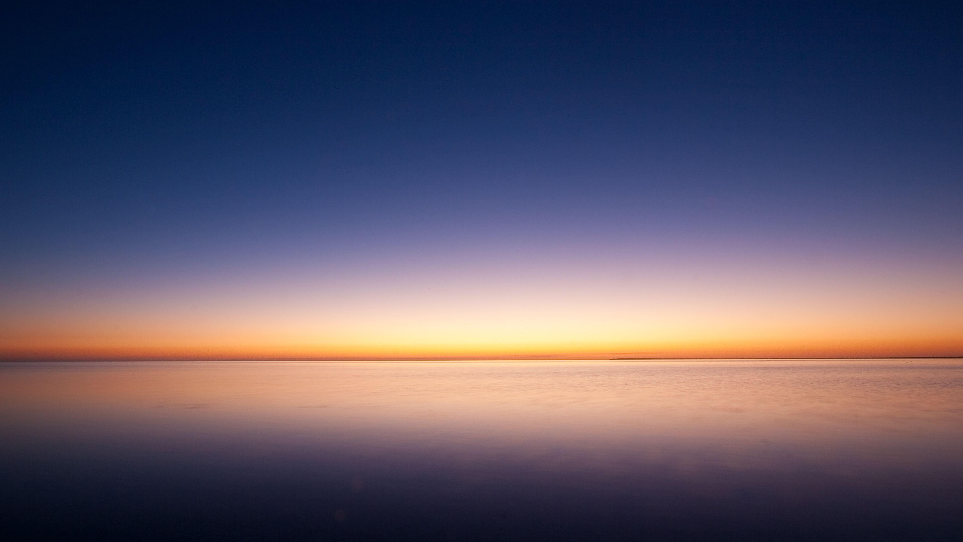 3840x2160 Sunrise Ocean Minimalism Simple Background 4k HD 4k Wallpaper, Image, Background, Photo and Picture