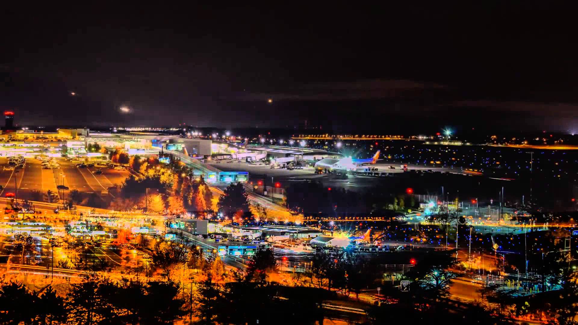 1920x1080 Free photo: Airport at night, Trips, Transportation