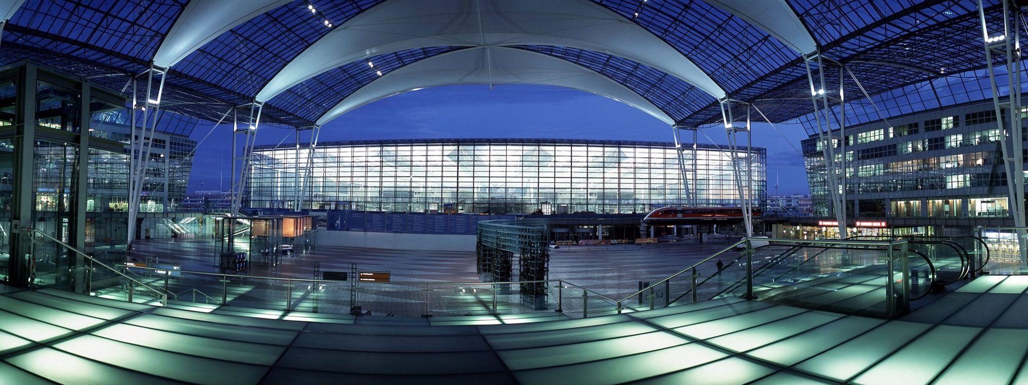 2048x768 Munich Airport Center And Terminal 2 At Night < Other Fun