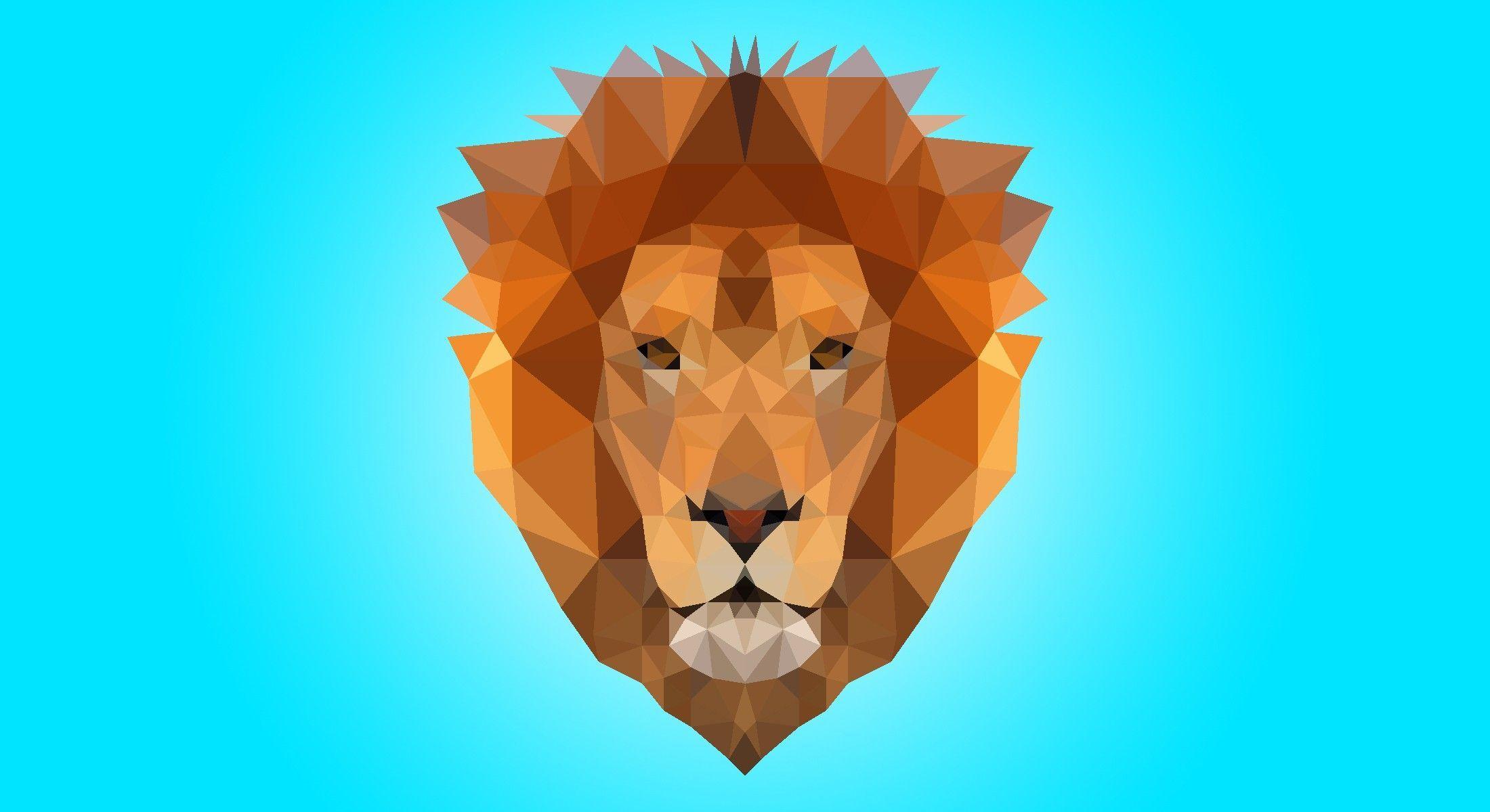 2200x1200 Geometric Lion Wallpaper. Geometric lion, Geometric animal wallpaper, Lion wallpaper