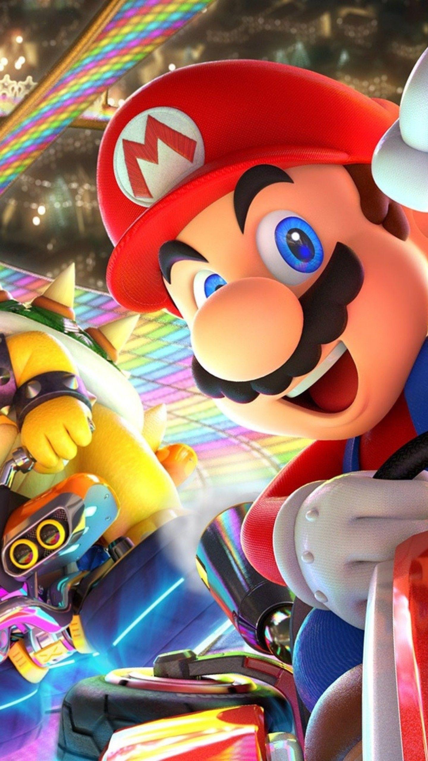 1440x2560 Wallpaper Mario Kart 8 Deluxe, poster, 4k, Games