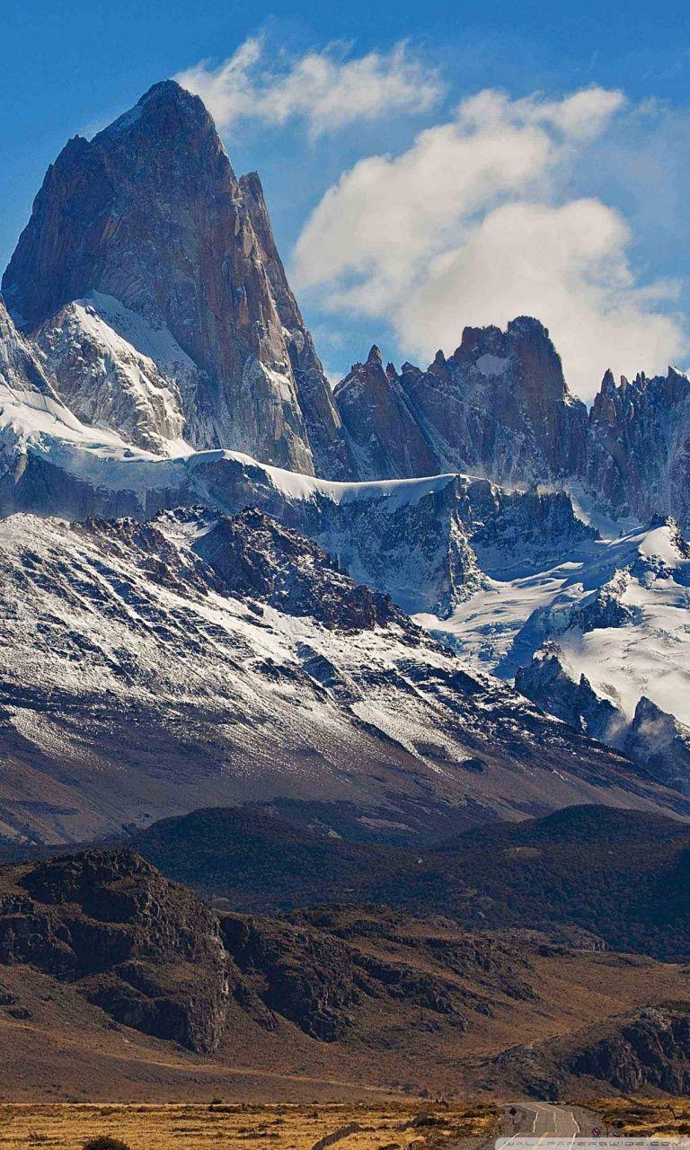768x1280 Patagonia Mountains Road Ultra HD Desktop Background Wallpaper