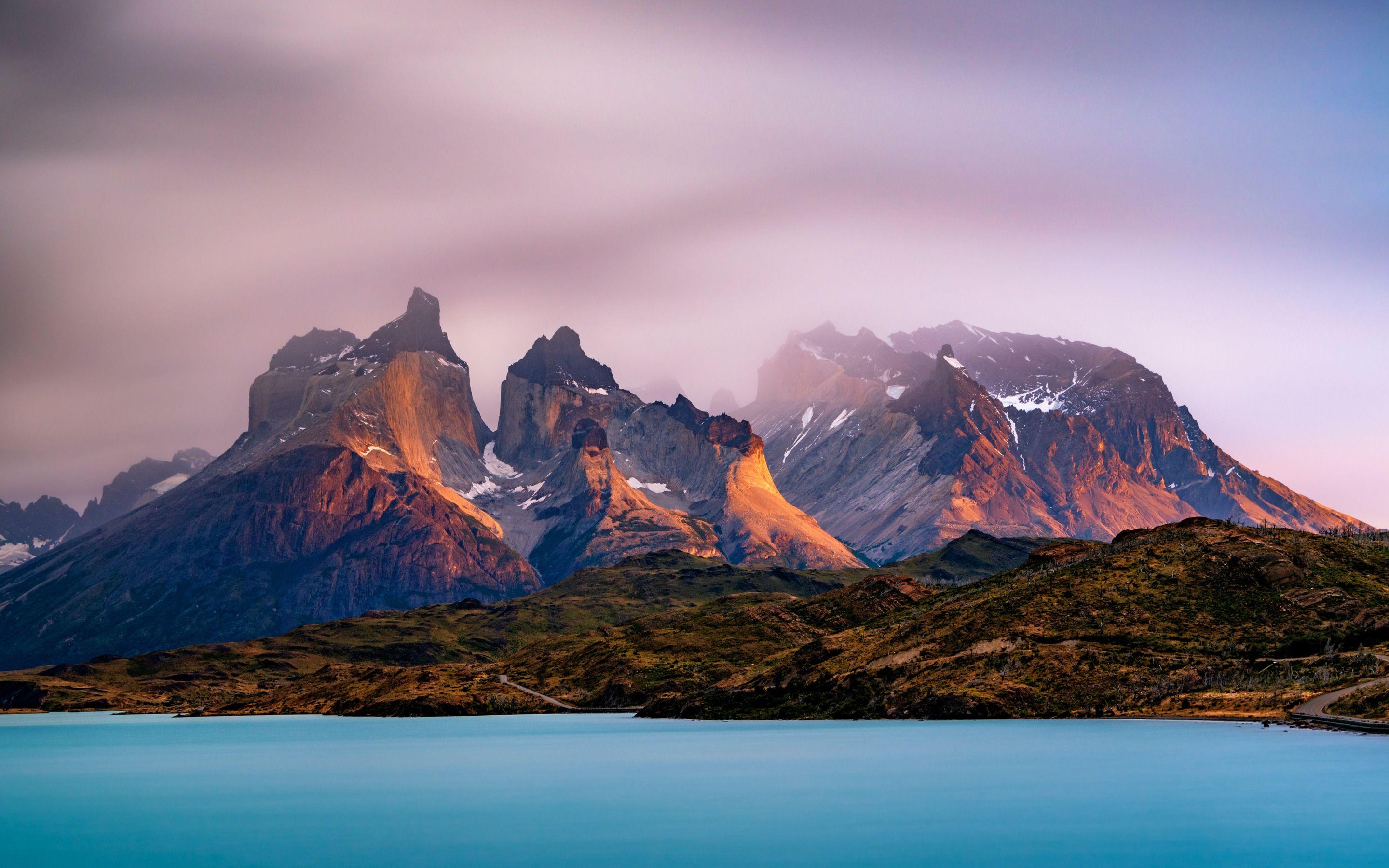 2880x1800 Download wallpaper Andes, mountains, sunset, evening, mountain