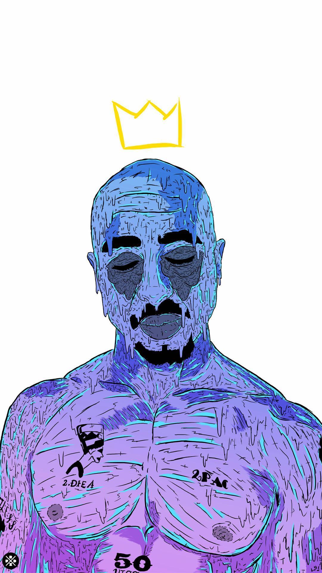 1080x1920 Tupac Cartoon Wallpaper