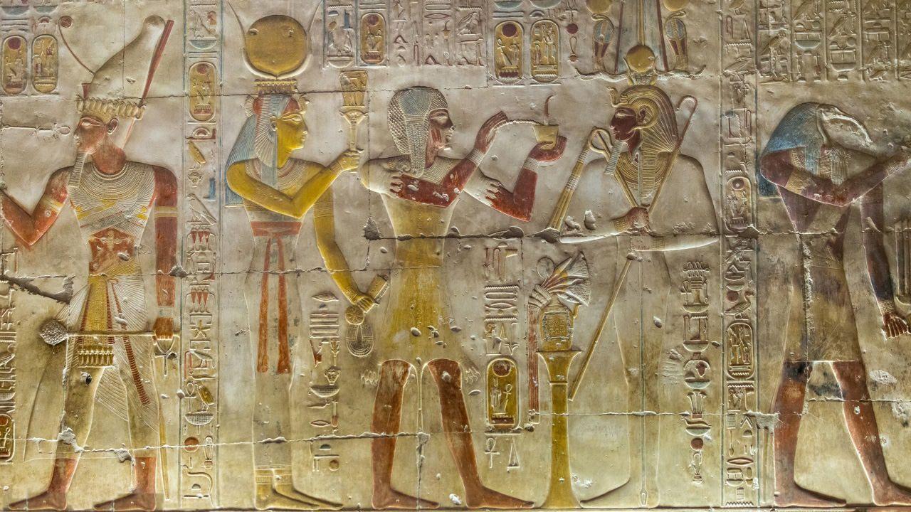 1280x720 3D Egyptian Mural Art 030 View Wallpaper Mural Wall Print Decal
