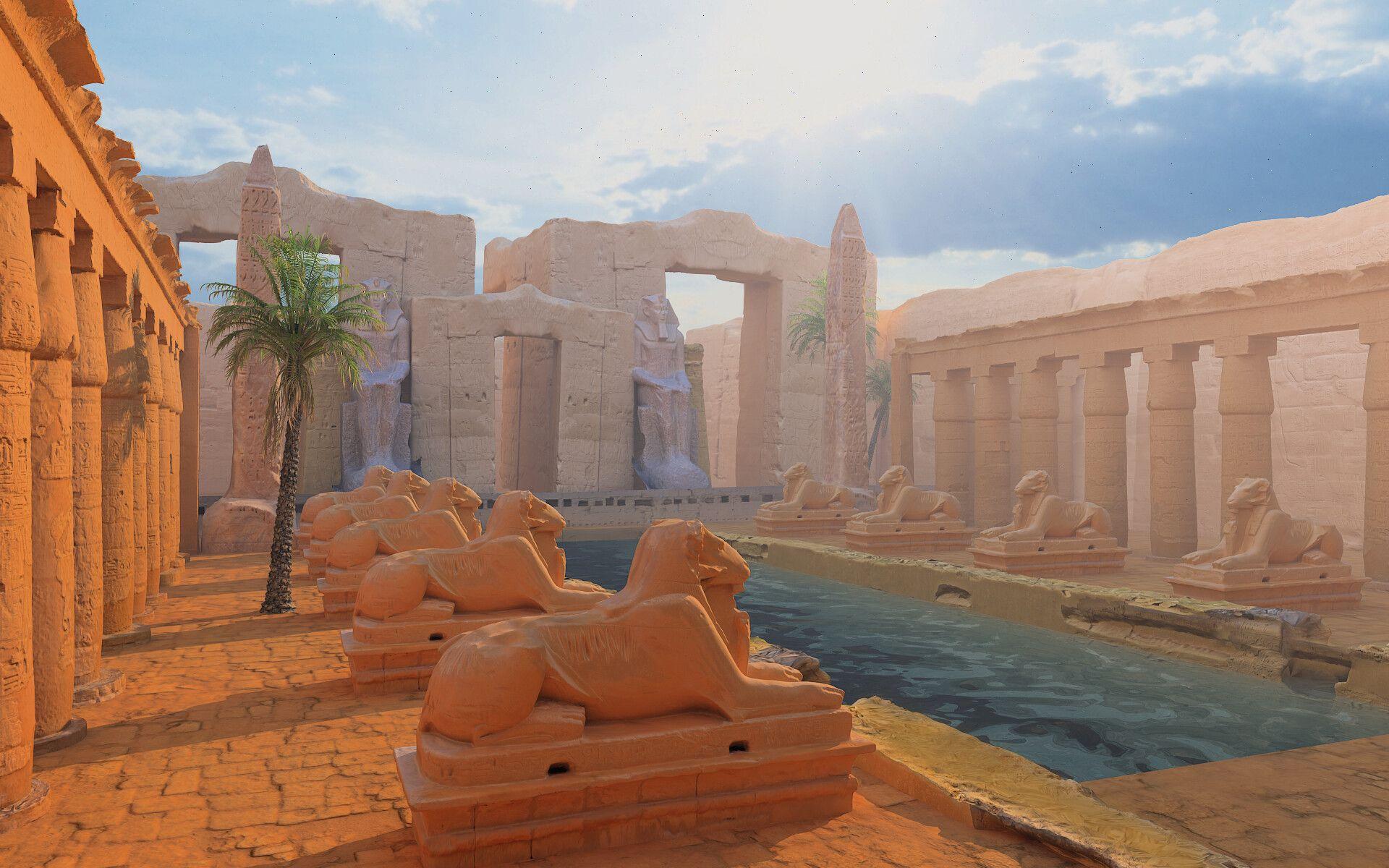 1920x1200 Egypt Temple Lost Civilization 3D, Kris 3D