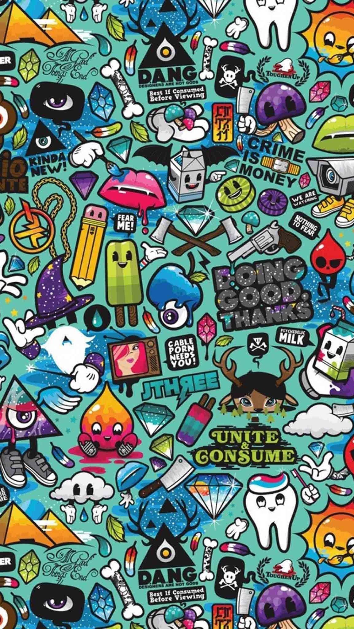 Stickers iPhone Wallpapers - Top Free Stickers iPhone Backgrounds